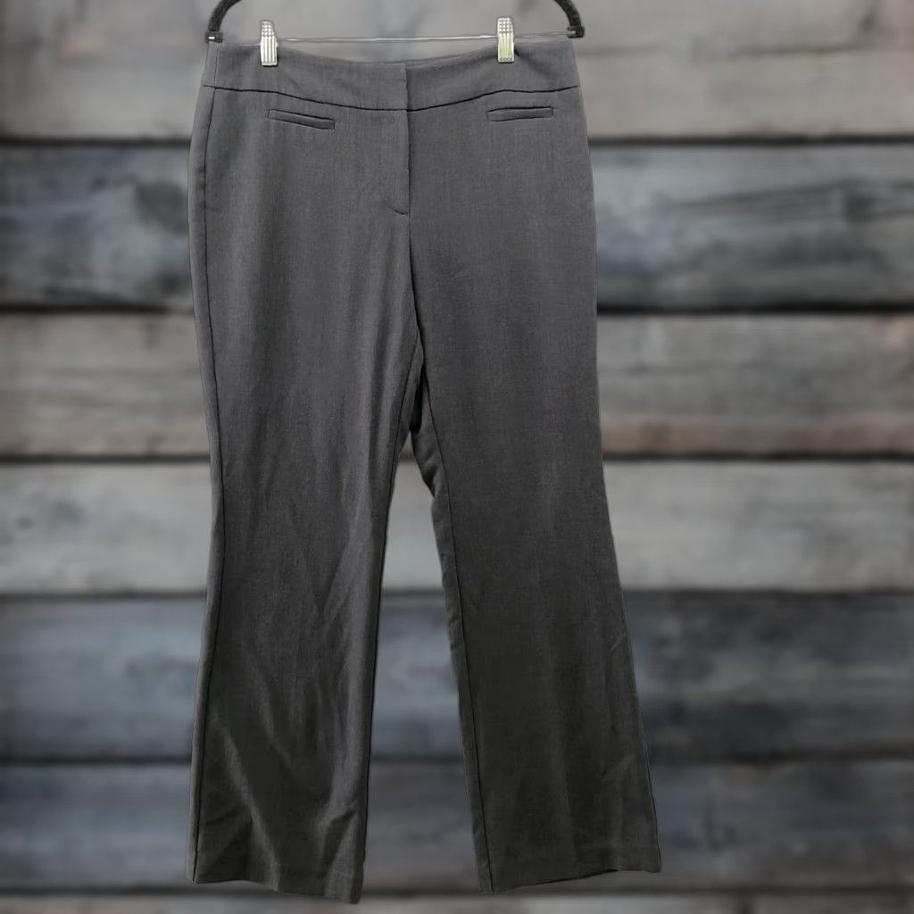 Ann Taylor Ann Taylor Dress Pants Curvy Boot Cut Mid Rise Flat Front Gray 8P Womens Size 30" / US 8 / IT 44 - 1 Thumbnail