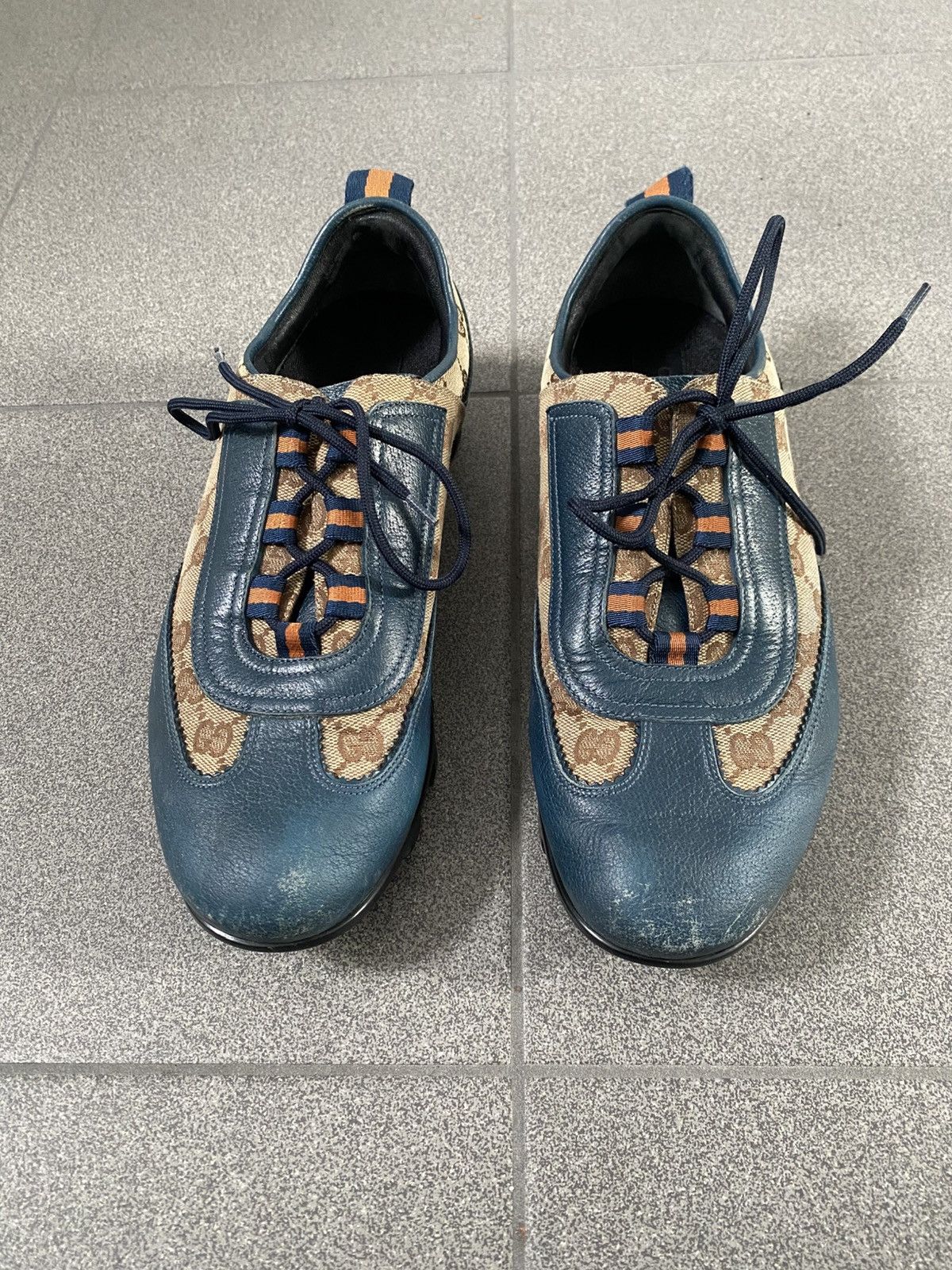 Gucci Vintage Gucci Low Top Sneakers Blue Leather Size US 8 / EU 41 - 3 Thumbnail