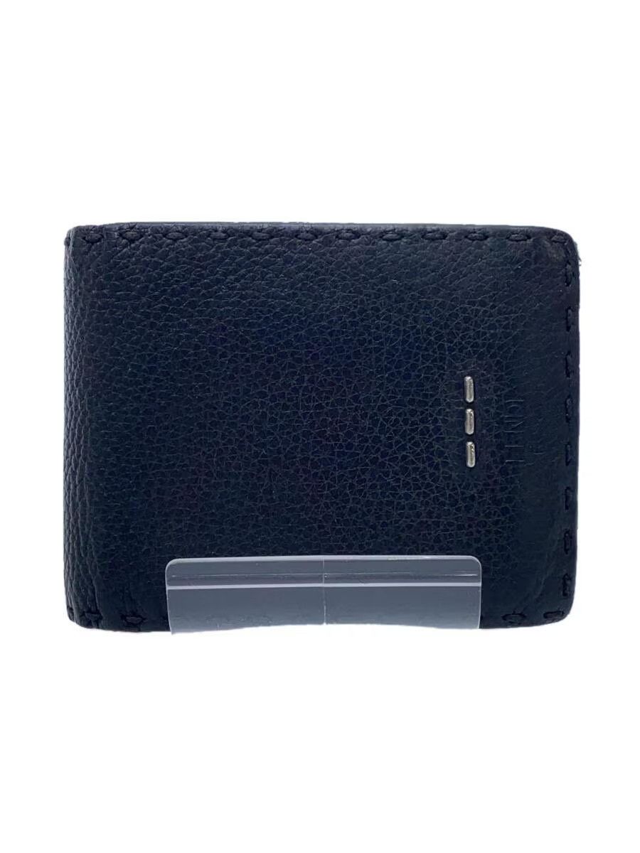 Fendi Fendi Selleria Stitch Leather Bi-Fold Wallet Black Size ONE SIZE - 1 Thumbnail