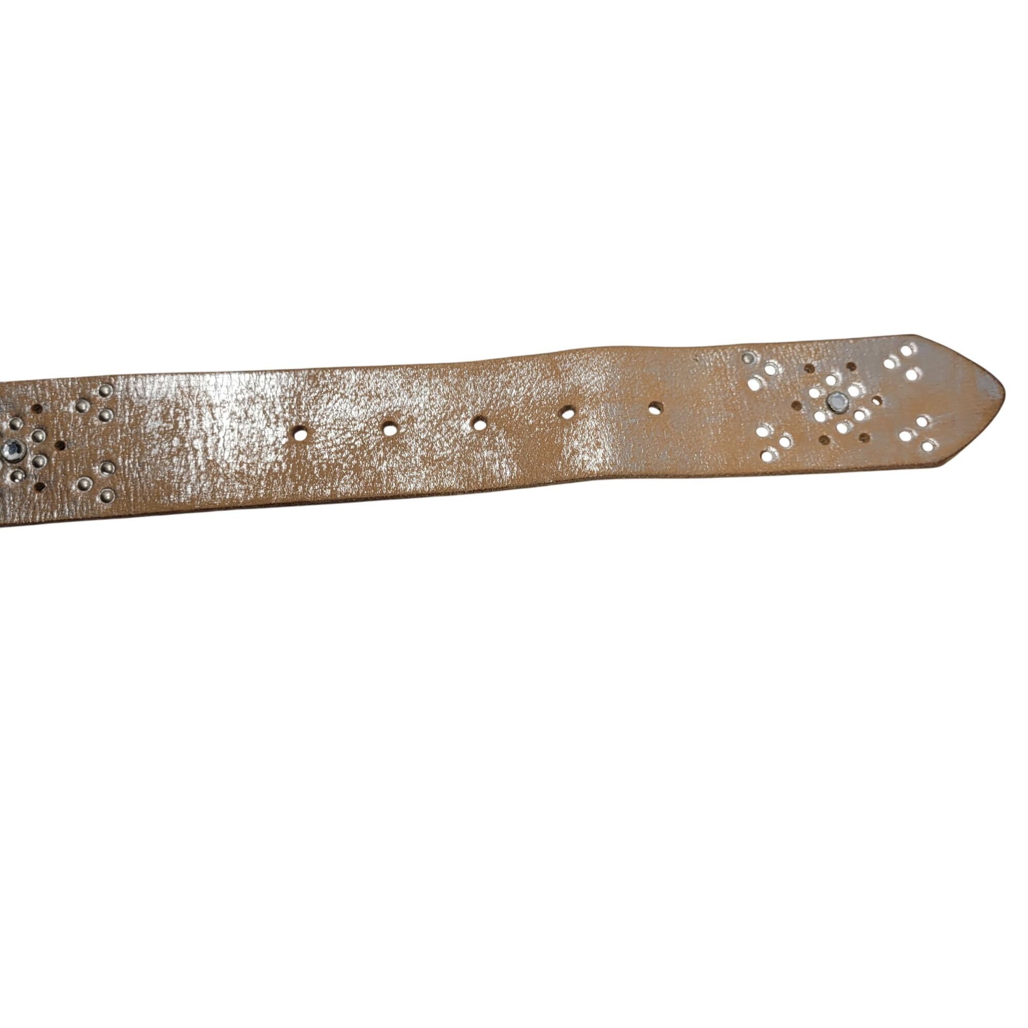 Aeropostale Aeropostale Western Studded Rhinestone Leather Belt Sz S Tan Size ONE SIZE - 10 Thumbnail