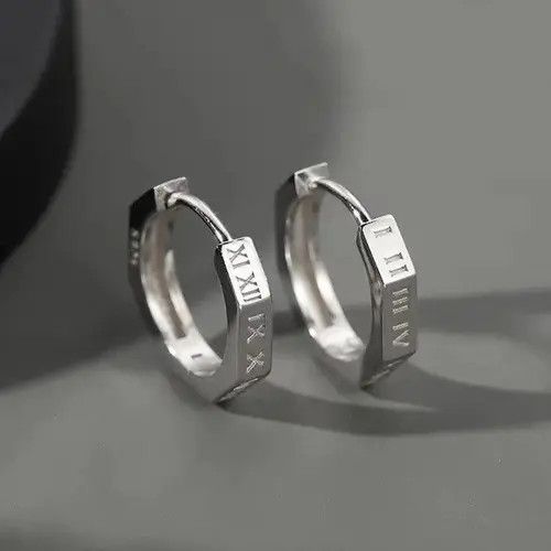 Other Pure Titanium Hoop Huggie Earrings Round/Hexagon Earring Size ONE SIZE - 4 Thumbnail