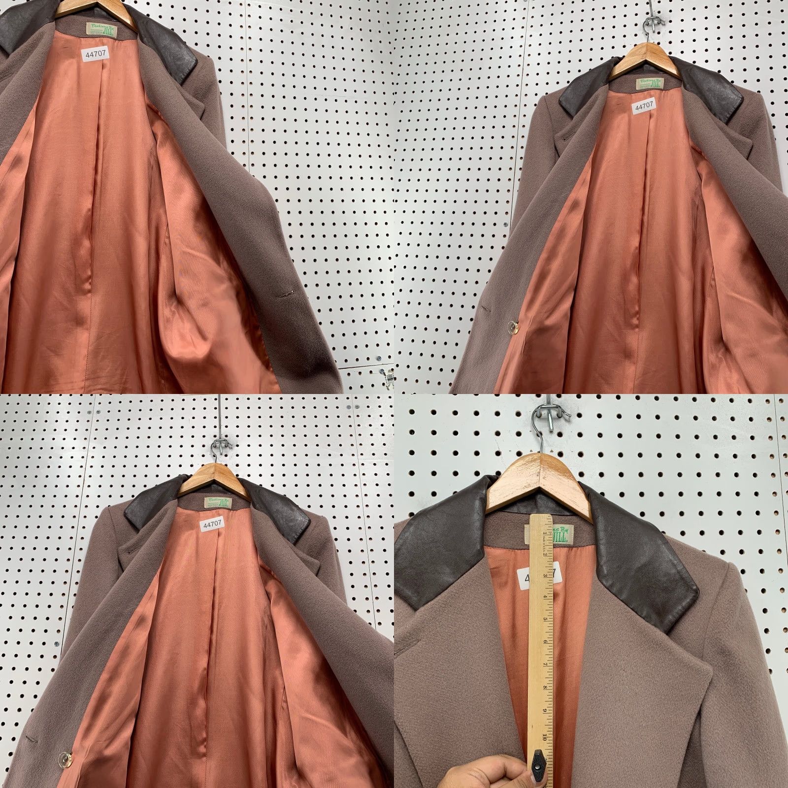 Vintage VINTAGE Fashion Of Jill Wool Coat Womens L Pink Leather Trim Overcoat Size L / US 10 / IT 46 - 8 Thumbnail