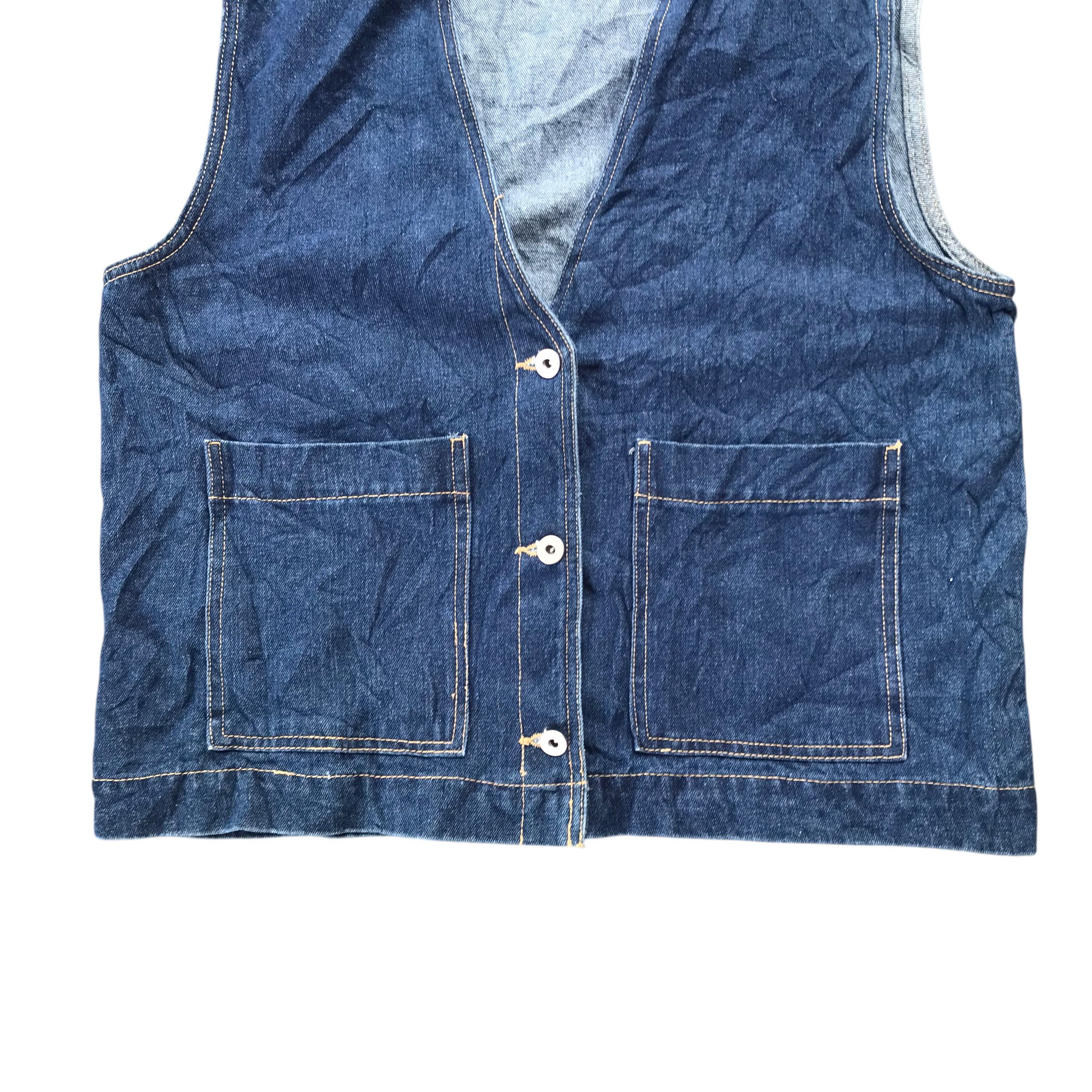 14th Addiction Distressed Denim Workwear Vest Denim Jacket / Medium Size Size US M / EU 48-50 / 2 - 3 Thumbnail