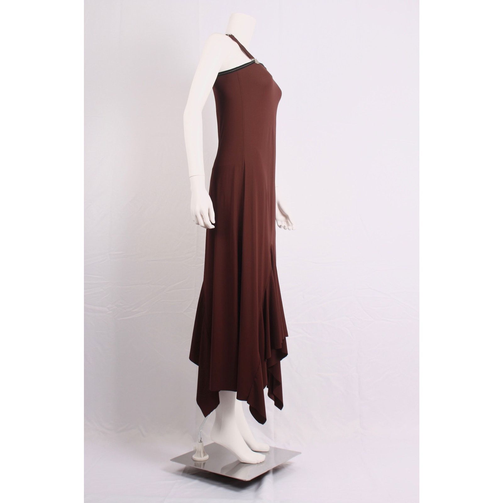 Marithe + Francois Girbaud Marithé François Girbaud Brown Asymmetric Vintage Dress Size M / US 6-8 / IT 42-44 - 4 Thumbnail