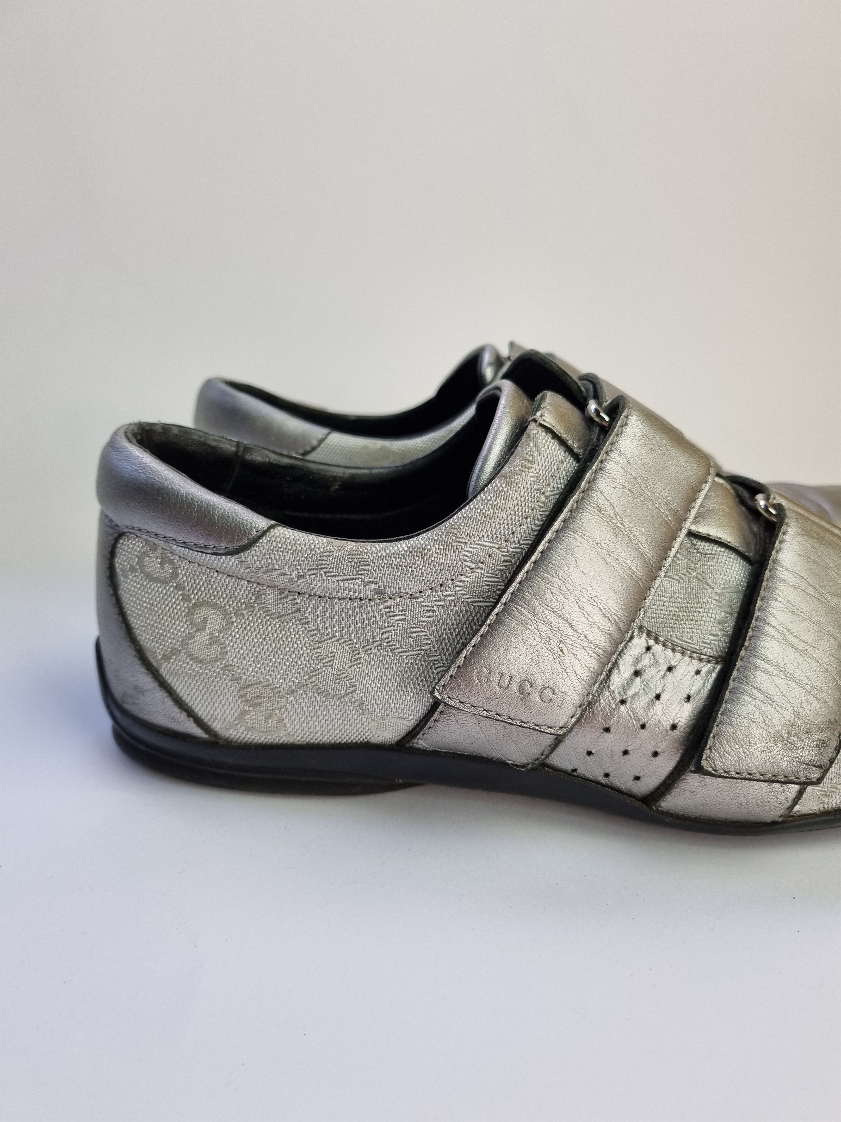 Gucci × Vintage Gucci Monogram Leather Metallic Italian Sneakers 091838 Size US 8 / EU 41 - 6 Thumbnail