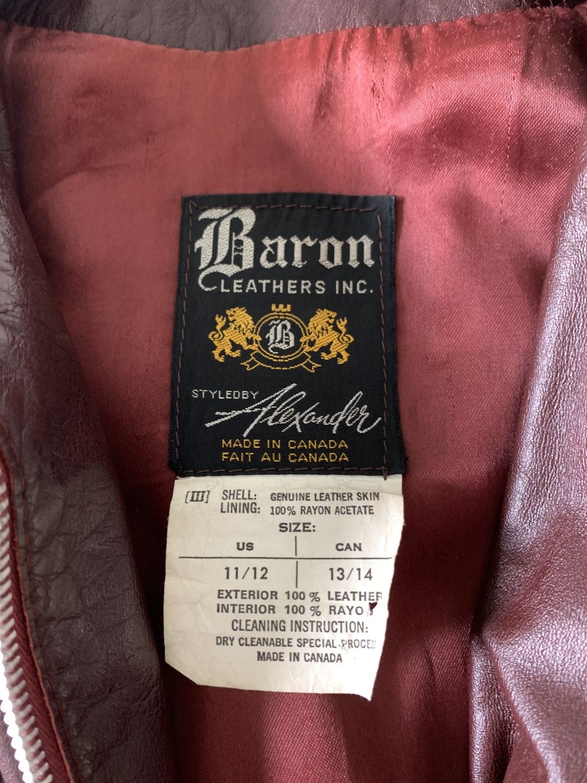 Vintage Vintage Barons leather inc red leather jacket Size S / US 4 / IT 40 - 3 Thumbnail