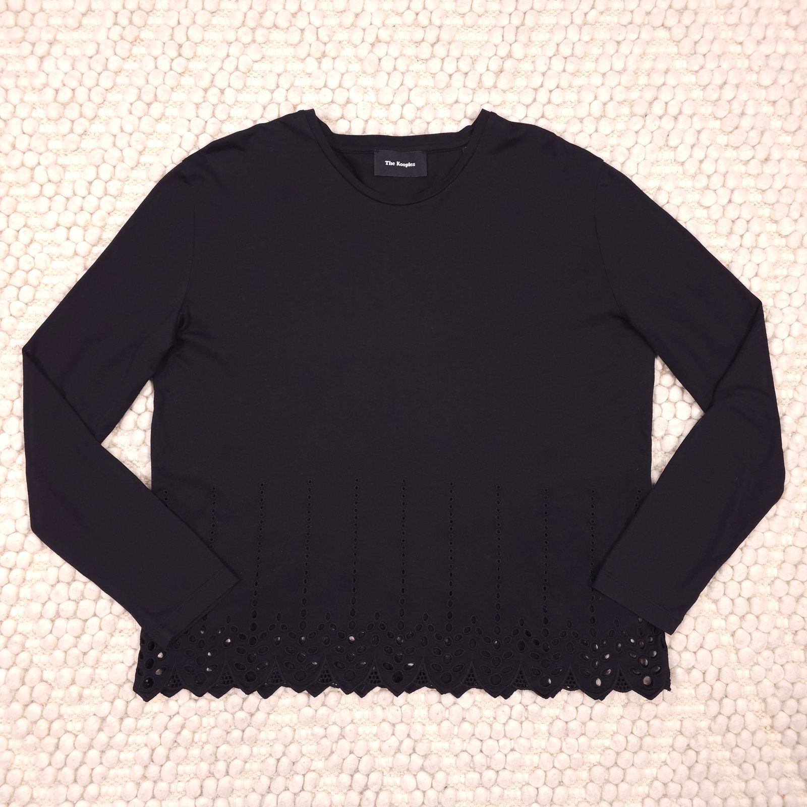 The Kooples The Kooples Broderie Eyelet Long Sleeve Tee Black Sz Medium Size M / US 6-8 / IT 42-44 - 5 Thumbnail