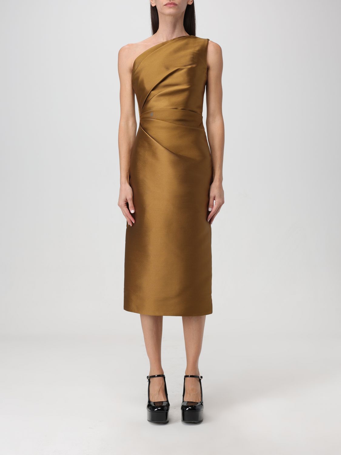 image of Solace London Dress Woman Gold, Women's (Size Medium)