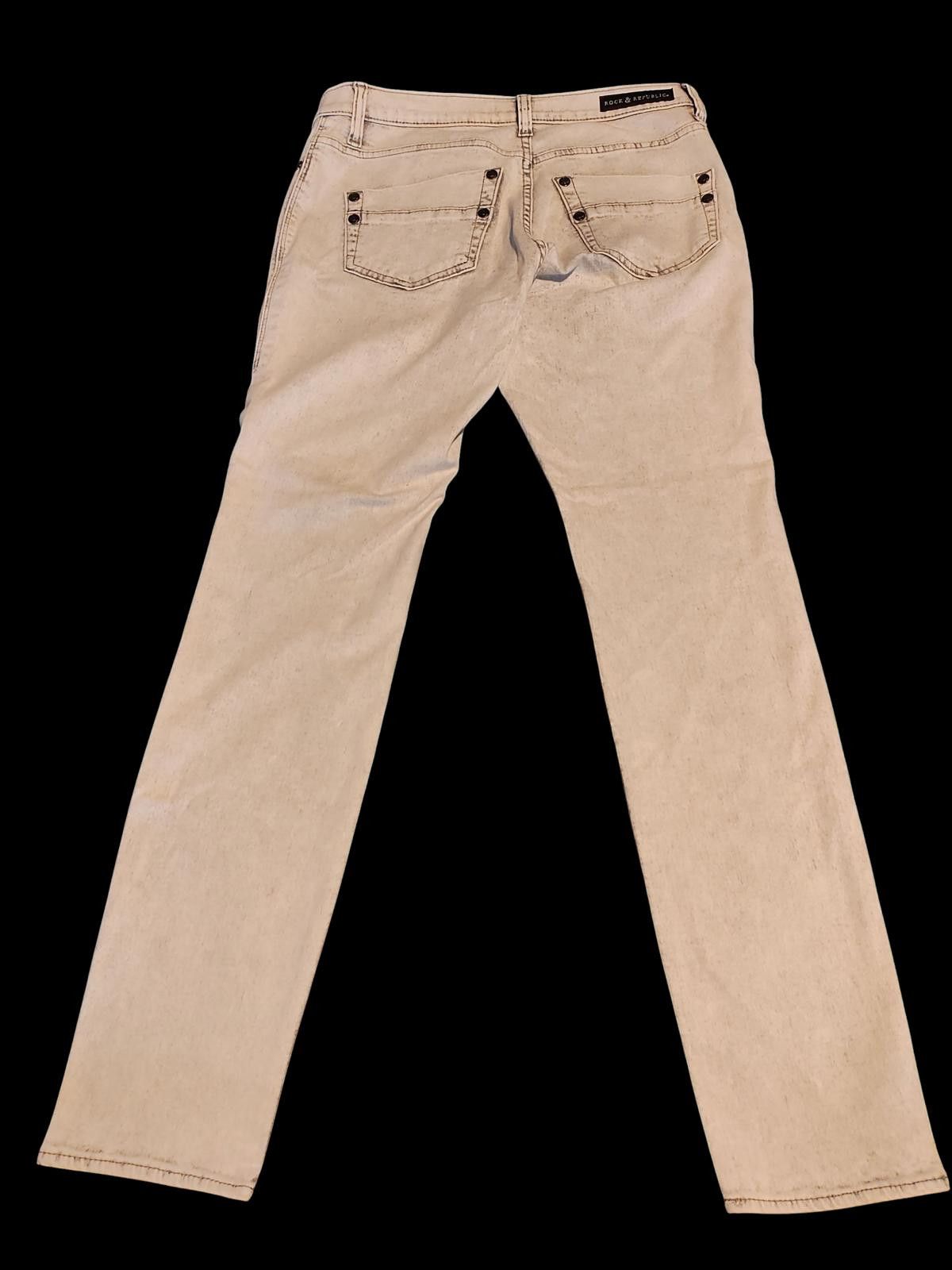 Rock & Republic Rock & Republic Women's Slim Fit Light Beige Jeans Size 32" / US 10 / IT 46 - 5 Thumbnail