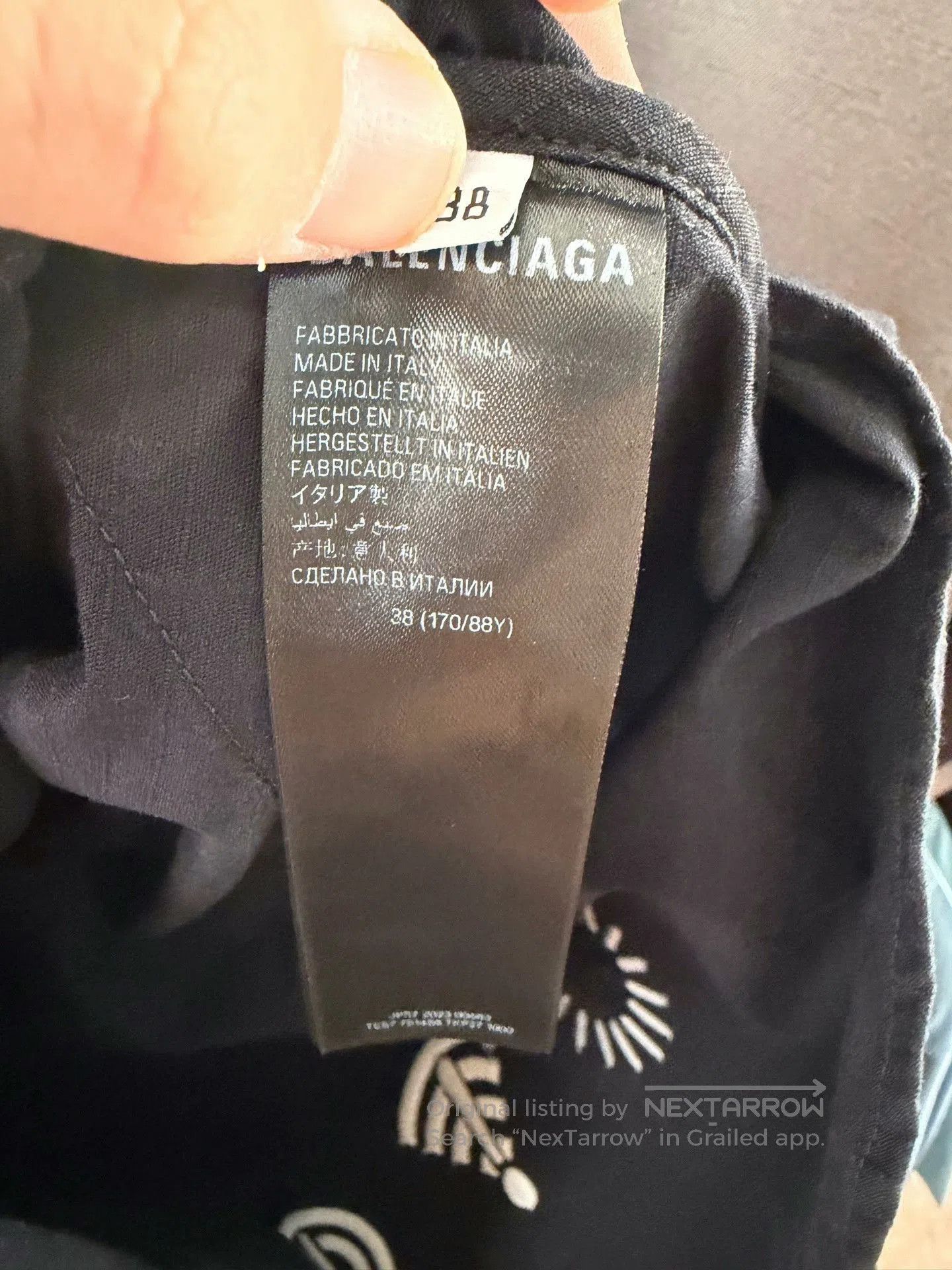 Balenciaga black embroidered logo short sleeve shirt. Size US M / EU 48-50 / 2 - 2 Thumbnail