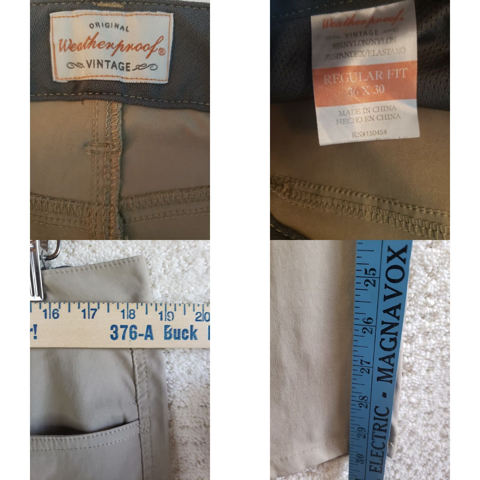 Weatherproof Weatherproof Pants Men's 36x30 Tan Nylon Spandex Hiking Outdoors Size US 36 / EU 52 - 9 Thumbnail