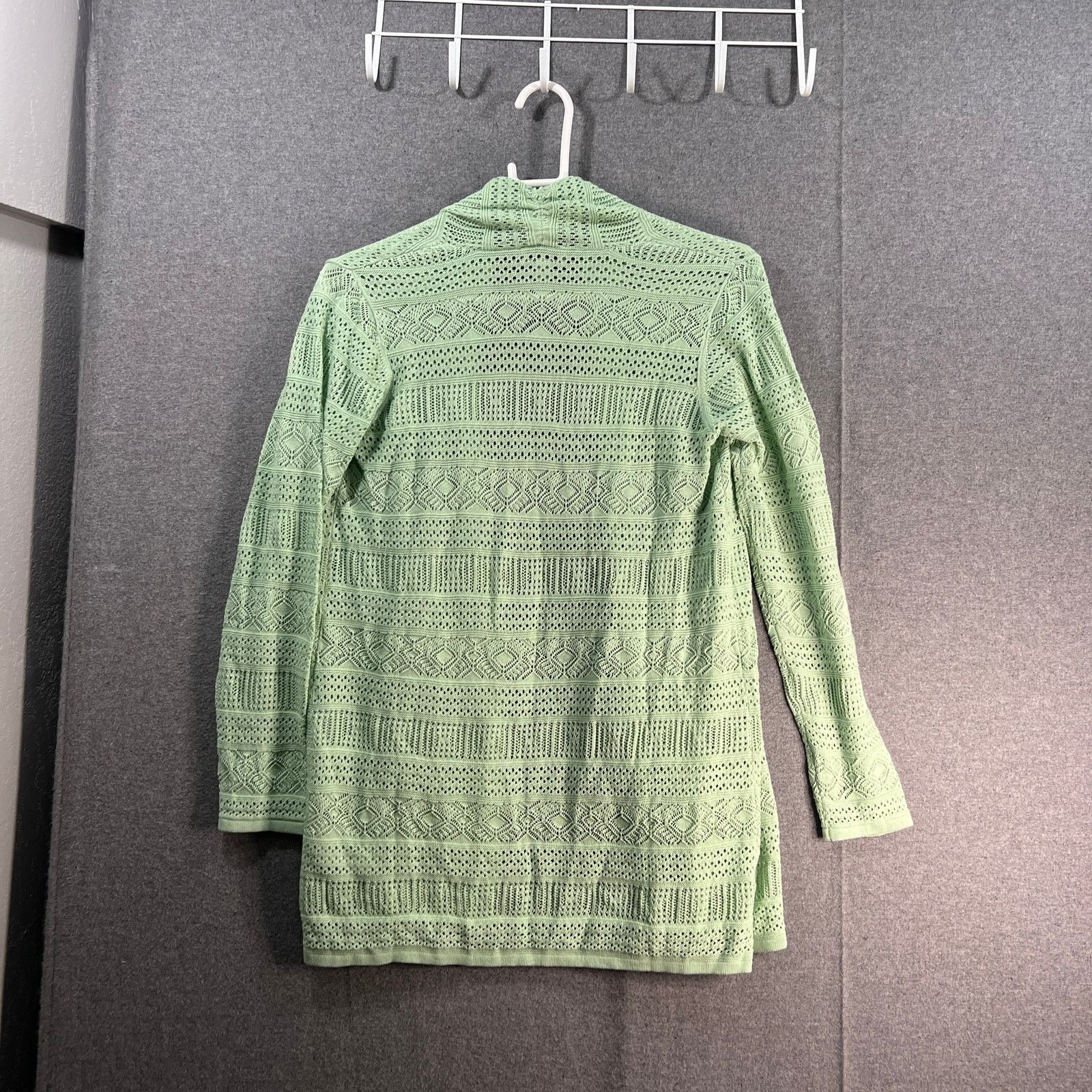 Other Joan Rivers Crochet Stripe Open Front Cardigan Size XXS / US 00 / IT 34 - 2 Thumbnail