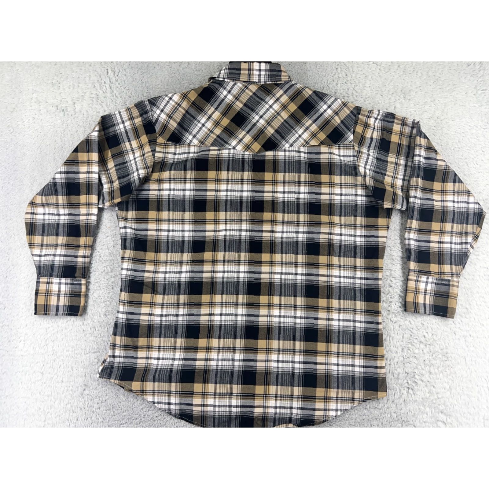 Vintage Ely Cattleman Shirt Mens XL Black Beige Plaid Pearl Snap Western Cotton Button-Up Cowboy Size US XL / EU 56 / 4 - 2 Thumbnail