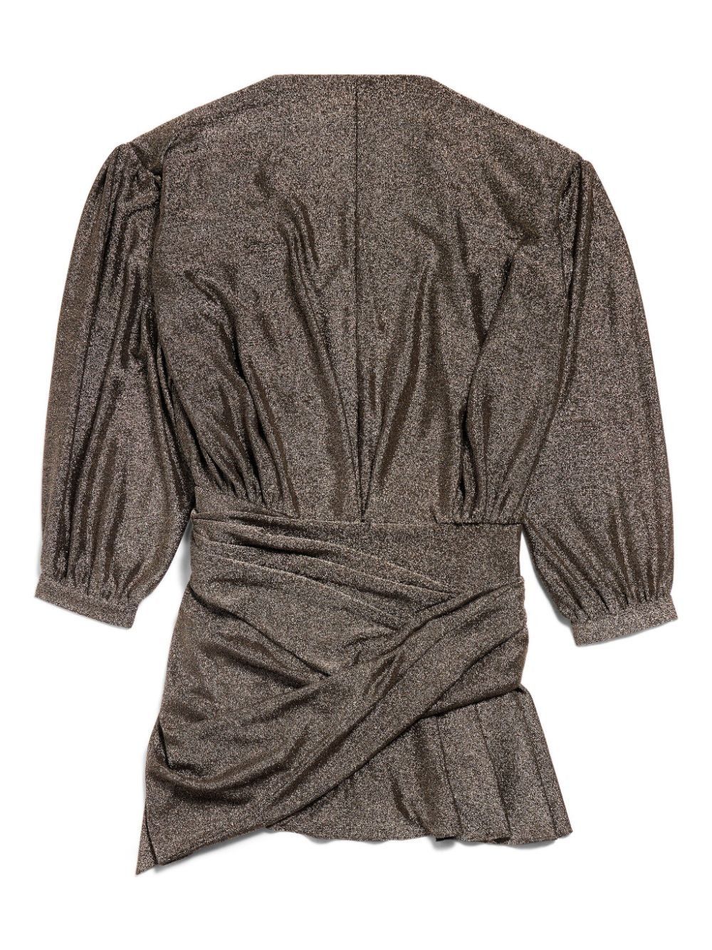 Balenciaga oc11z0825 V-Neck Mini Dress in Black/Gold-Tone Size M / US 6-8 / IT 42-44 - 5 Thumbnail