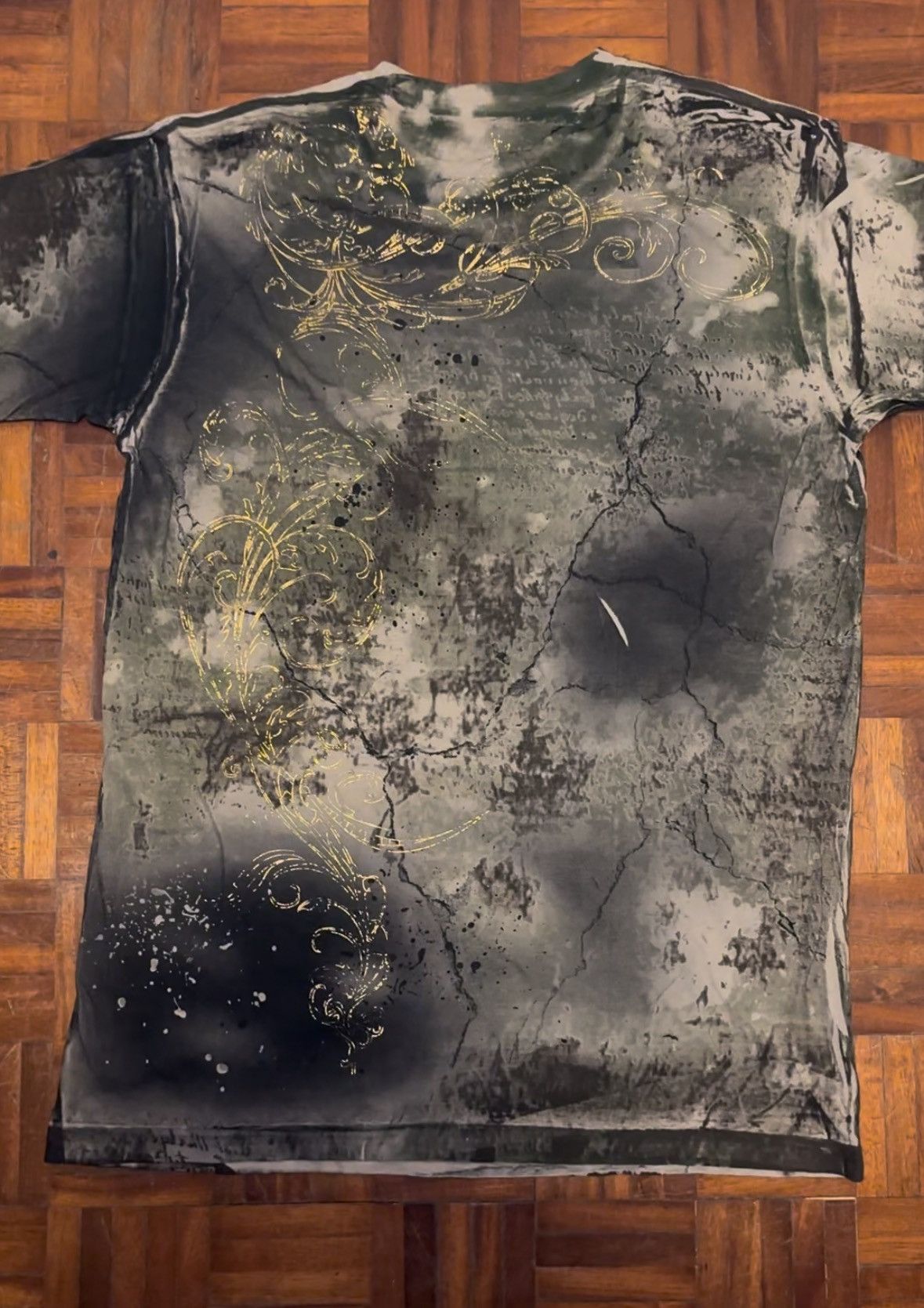 Affliction Affliction Tee - Girl Crying, Gold Details Rare Y2K Grunge Size US XL / EU 56 / 4 - 8 Thumbnail