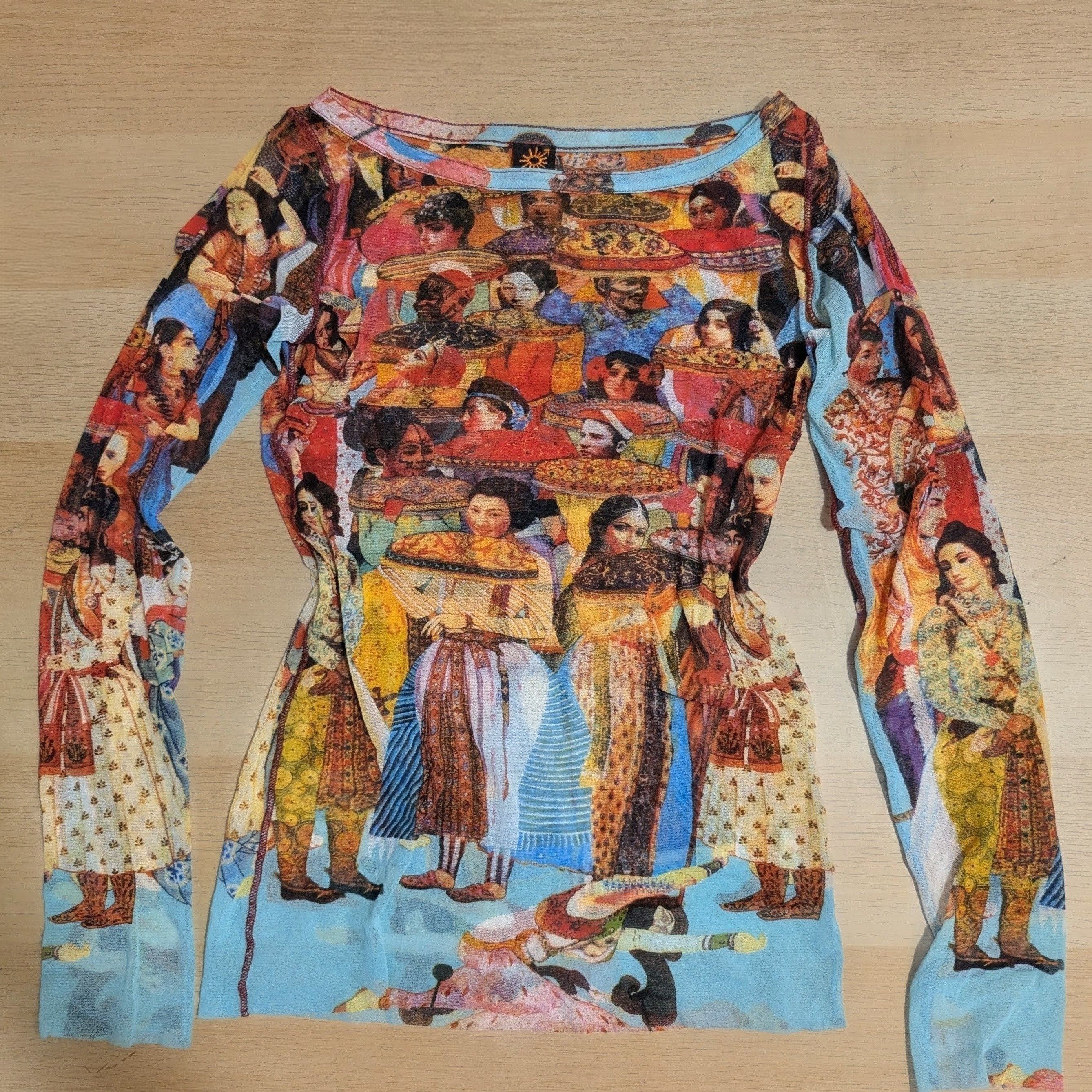Jean Paul Gaultier 🔥Rare Jean Paul Gaultier Mesh Print Iconic Asia-India Top🔥 Size L / US 10 / IT 46 - 1 Thumbnail