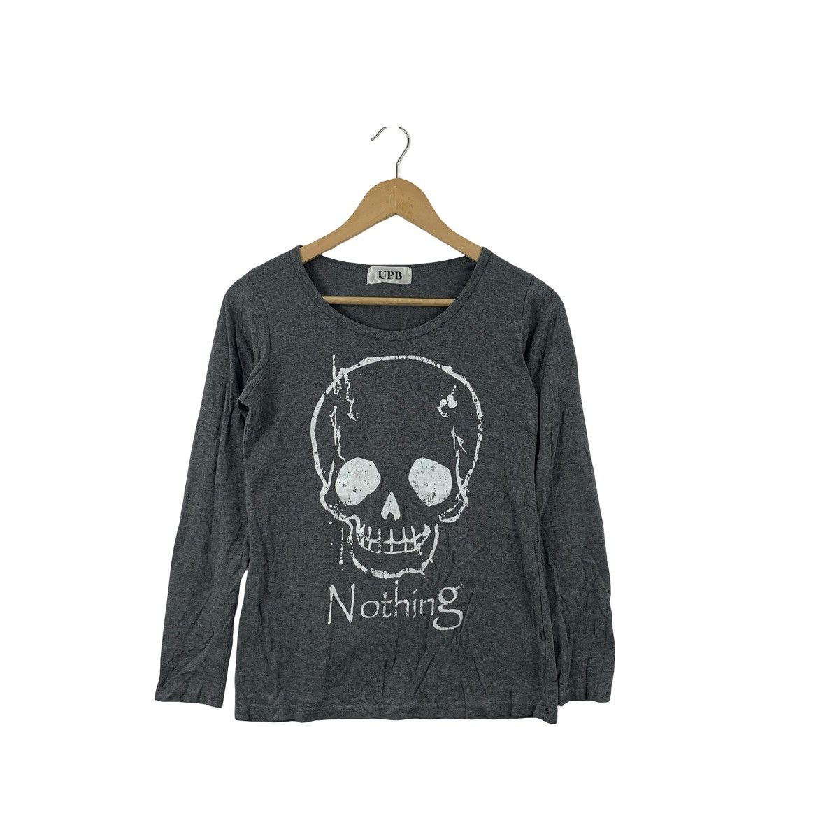 Other UPB SKULL Print Long Sleeve T-Shirt Distressed Gothic Punk Size US XS / EU 42 / 0 - 1 Thumbnail