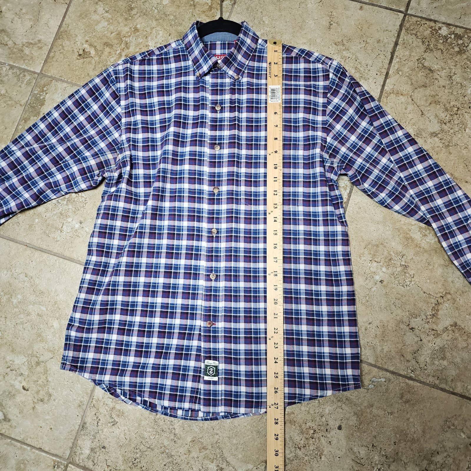Izod Men's IZOD Heritage Tartan Blue/Red/White Shirt Size Small Size US S / EU 44-46 / 1 - 8 Thumbnail