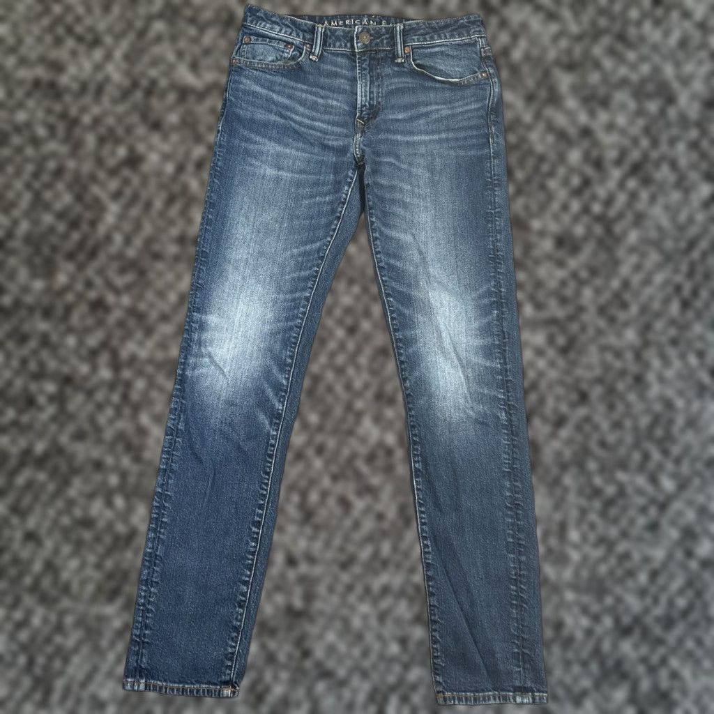 American Eagle Outfitters VINTAGE American Eagle Jeans Men's 30x31 Slim Skinny Denim Medium Wash Casual Pants Mens Size US 30 / EU 46 - 1 Thumbnail