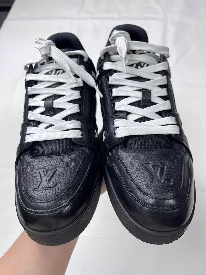Louis Vuitton louis vuitton black leather sneakers-2507 Size US 7.5 / EU 40-41 - 9 Thumbnail