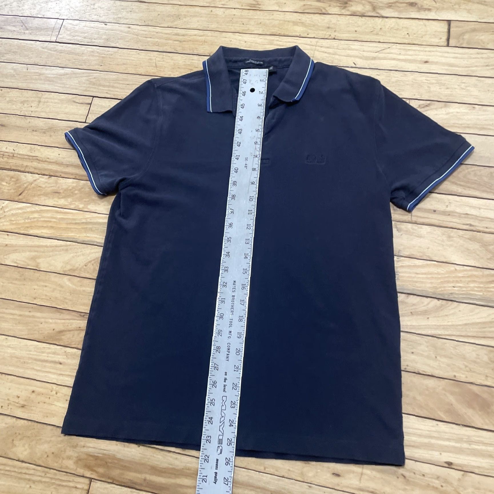 Hugo Boss HUGO BOSS Polo Shirt Men S Black Dark Blue Regular Long Staple Cotton Golf Exec Shirt Mens Polo Black Size US S / EU 44-46 / 1 - 7 Thumbnail