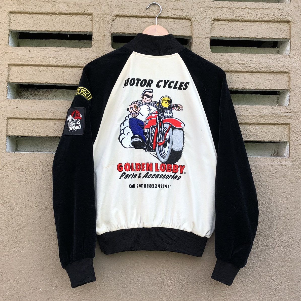 Vintage Vintage Golden Lobby Motorcycle Suede Bomber Jacket Size US M / EU 48-50 / 2 - 1 Thumbnail