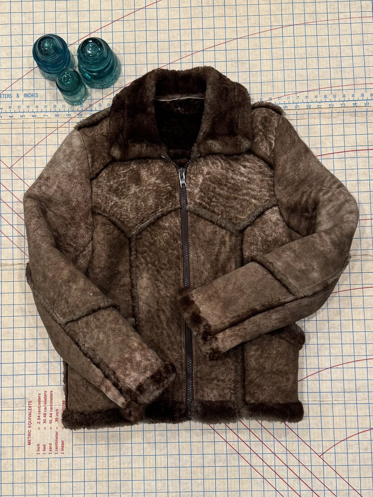 Vintage Vintage Rice ID Sheepskin Shearling Jacket Dark Brown Medium Size US M / EU 48-50 / 2 - 3 Thumbnail