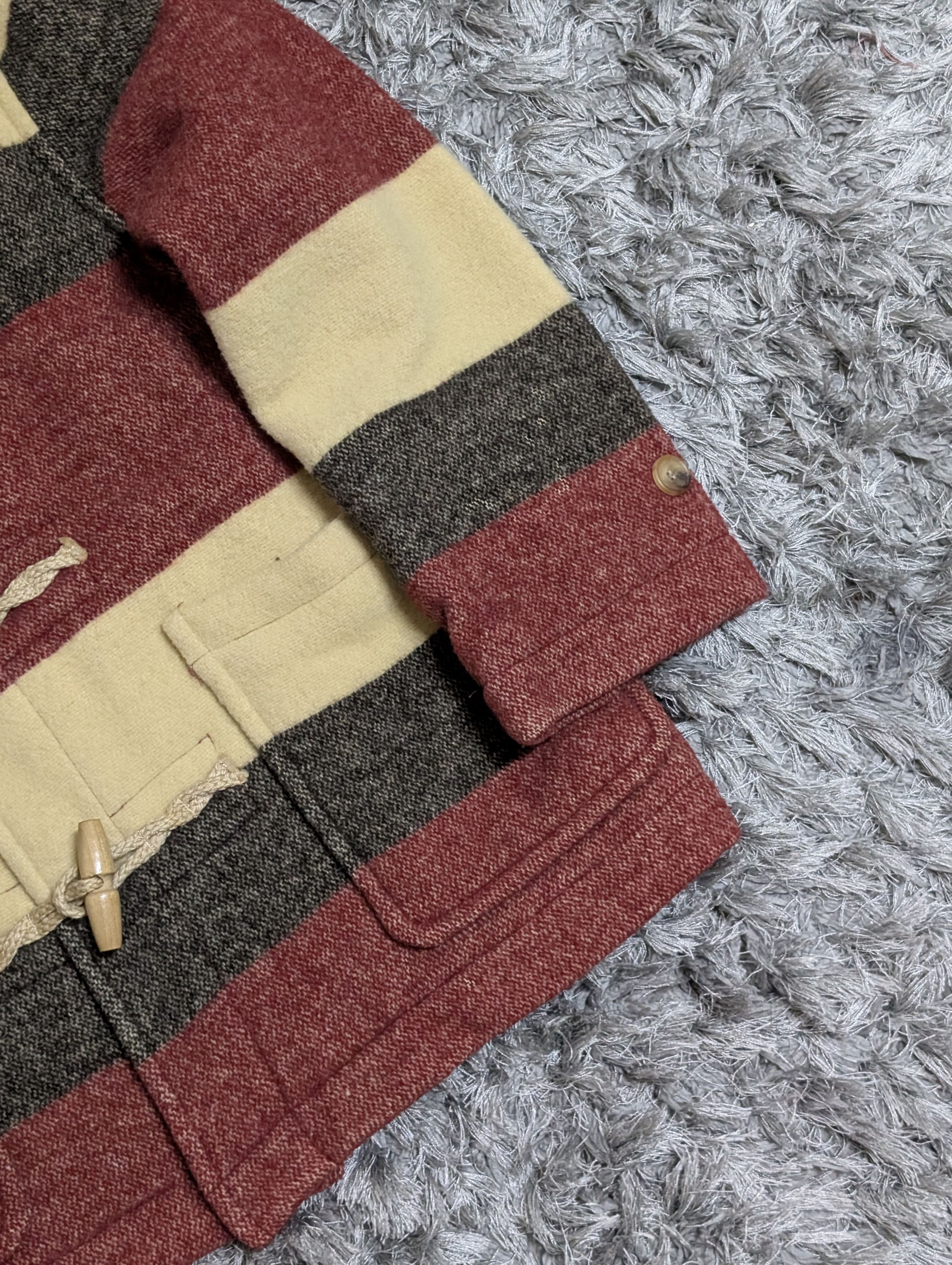Japanese Brand Vintage Maple Creeks Japan Striped Jacket Wool Duffle Coat Size M / US 6-8 / IT 42-44 - 6 Thumbnail