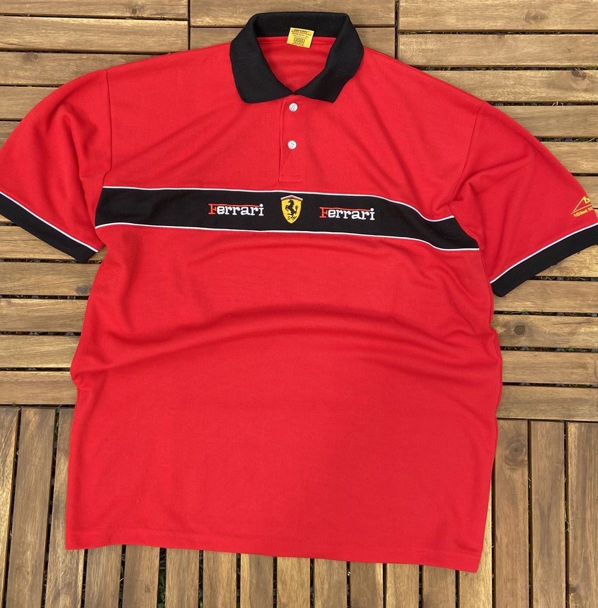 Ferrari 🟤 Vintage 90s Ferrari F1 Michael Schumacher 1996 Polo Shirt🟤 Size US L / EU 52-54 / 3 - 4 Thumbnail