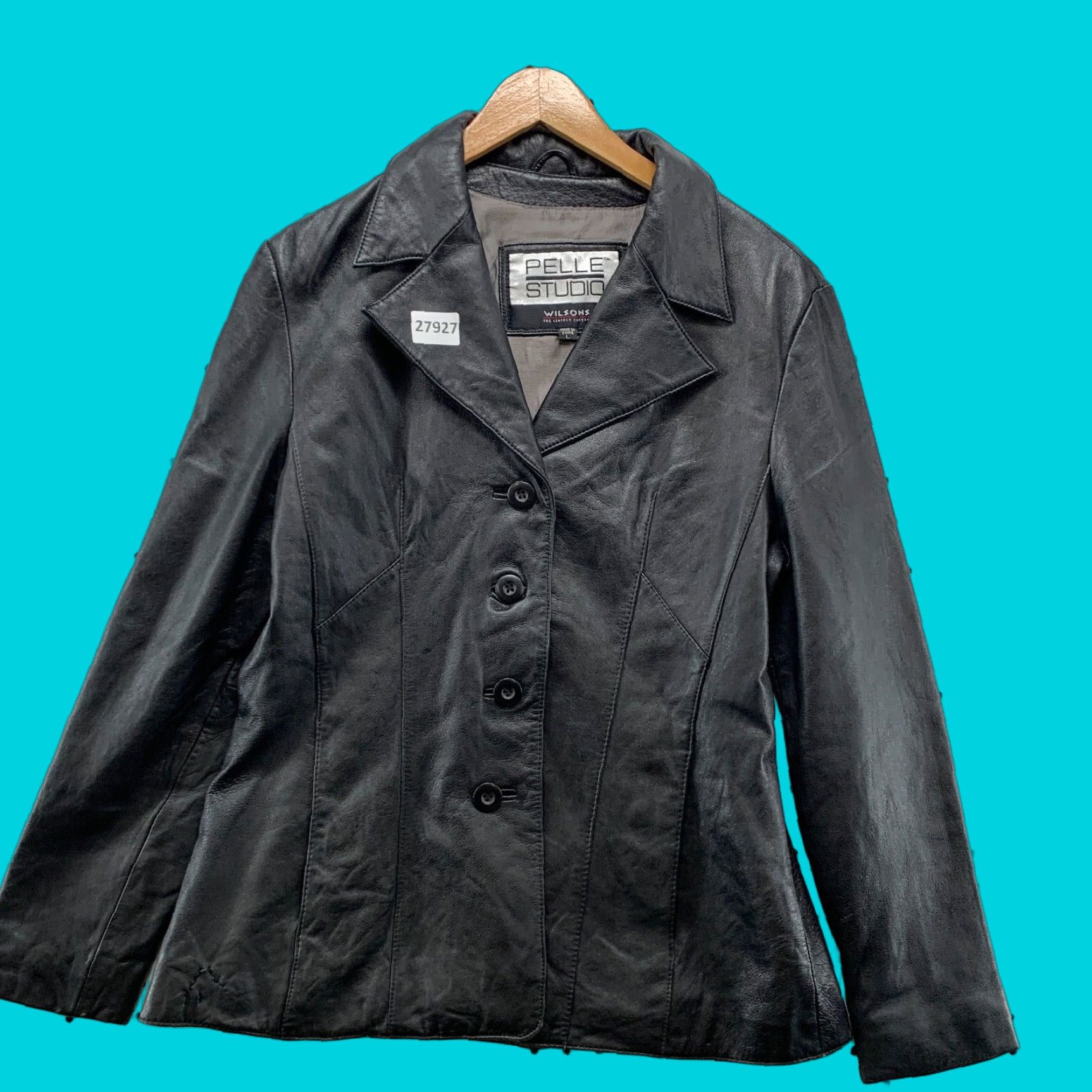 Vintage Pelle Studio Wilson Leather Blazer Women’s Large Black Single Breasted Womens Size L / US 10 / IT 46 - 1 Thumbnail