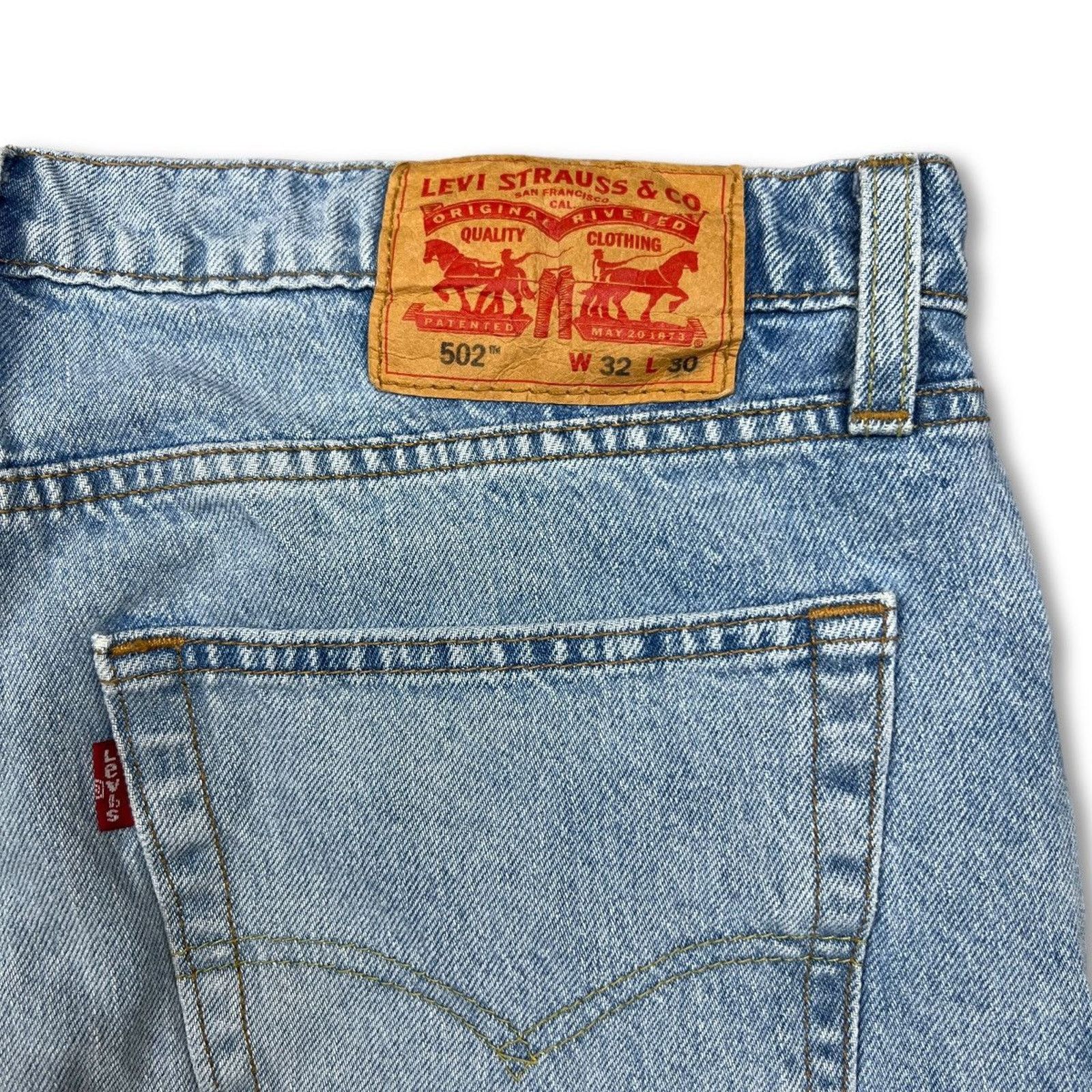 Levi's × Vintage Levi's 502 Jeans 32x27 Regular Taper Fit Distressed Denim Size US 32 / EU 48 - 7 Thumbnail