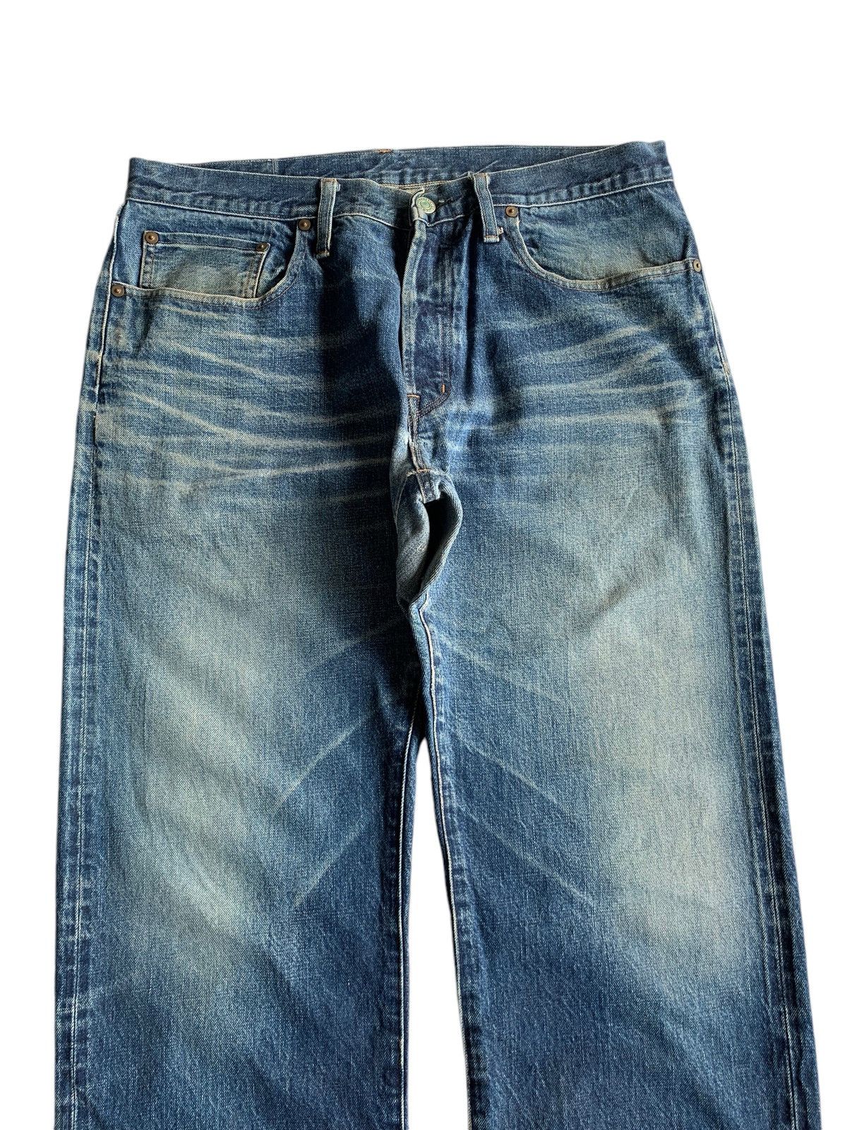 Japanese Brand × Kapital × Vintage Okura Hr Market Japanese Button Fly Selvedge Distressed Size US 34 / EU 50 - 7 Thumbnail