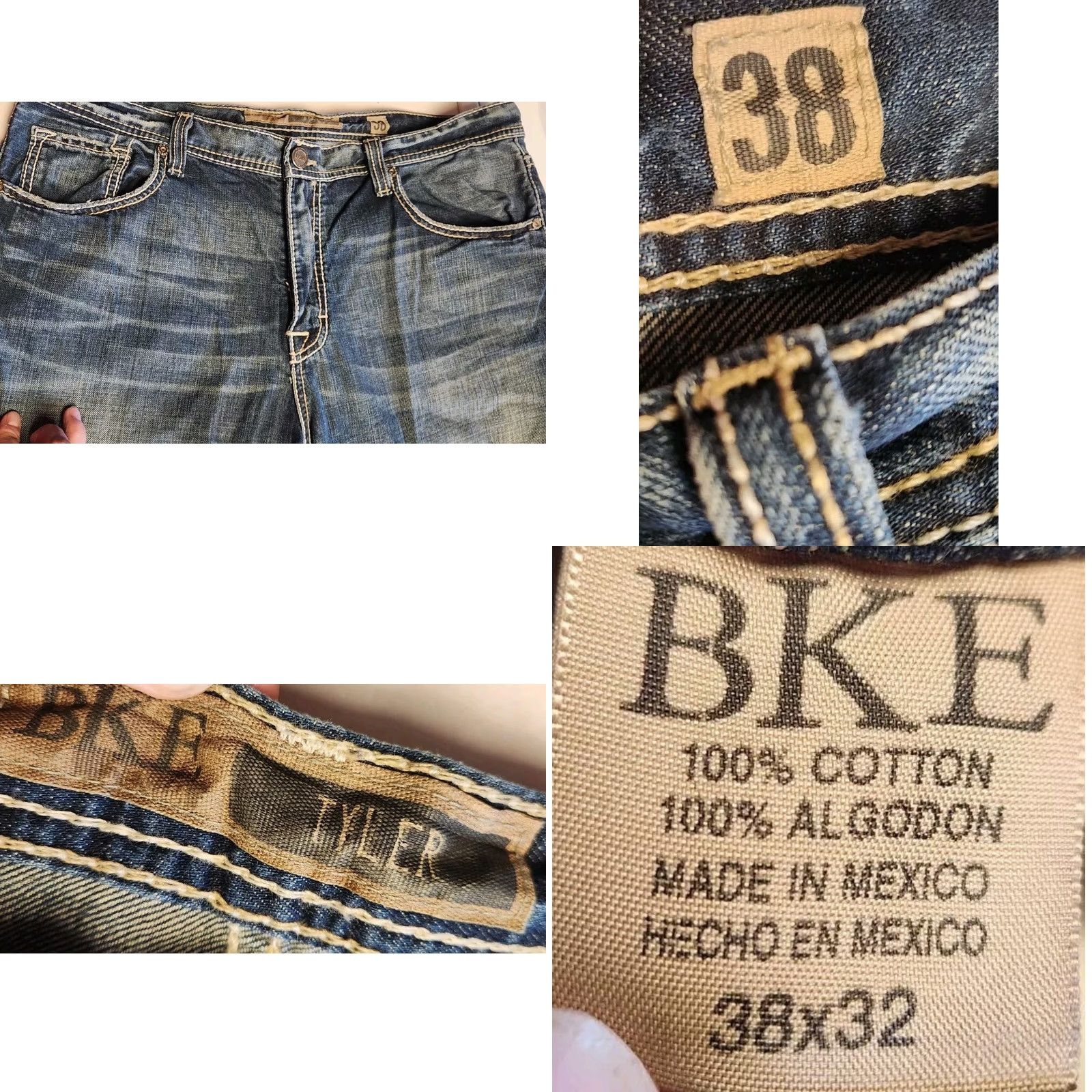 Vintage BKE Tyler Jeans Men's 38x32 Mid-Rise Straight Denim 100% Cotton Blue Regular Buckle Jeans Shirt? Size US 38 / EU 54 - 8 Thumbnail