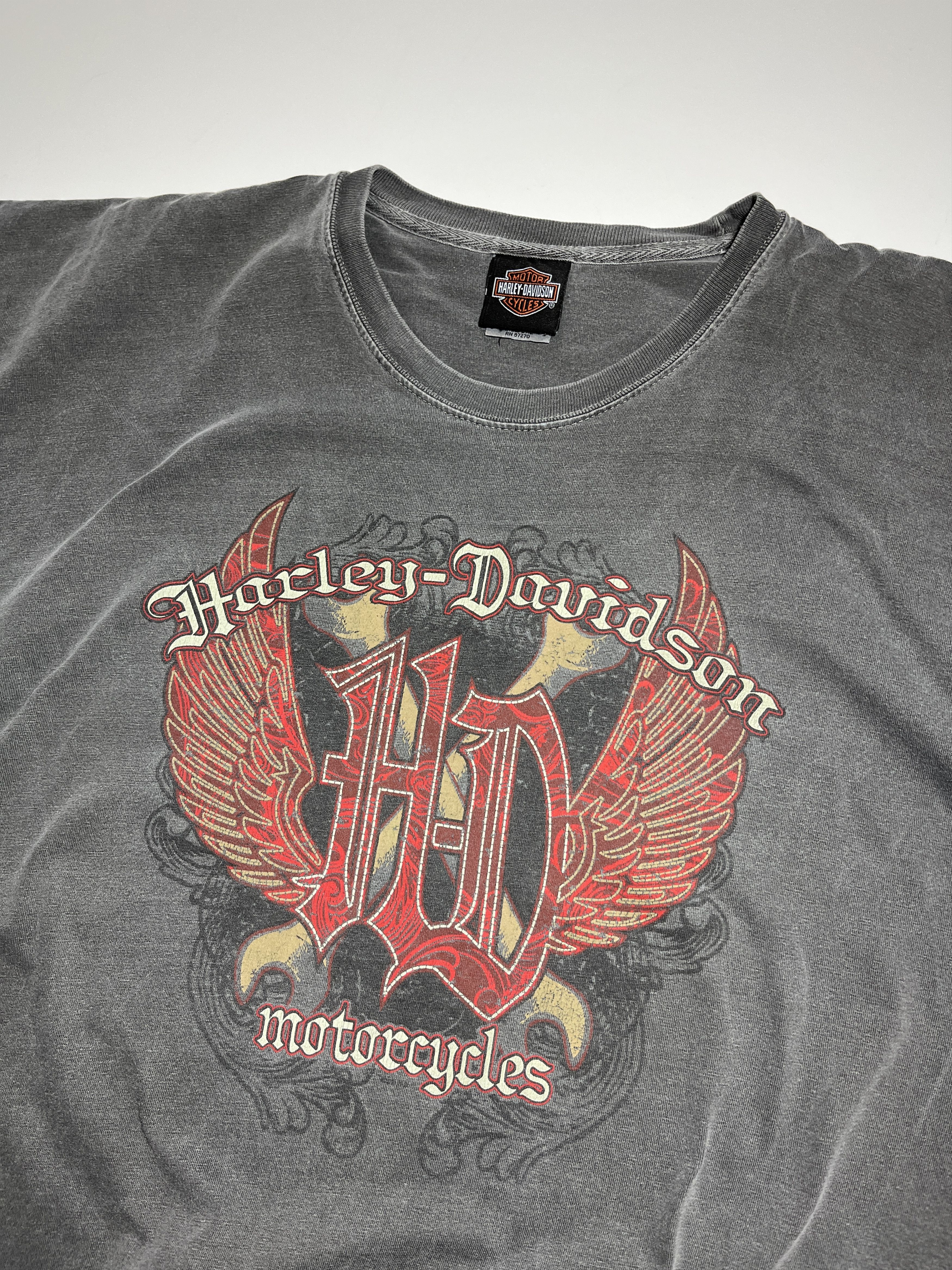 Harley Davidson Harley Davidson Swiss Harley Days 2011 Garment Dyed T-Shirt Size US XXL / EU 58 / 5 - 7 Thumbnail