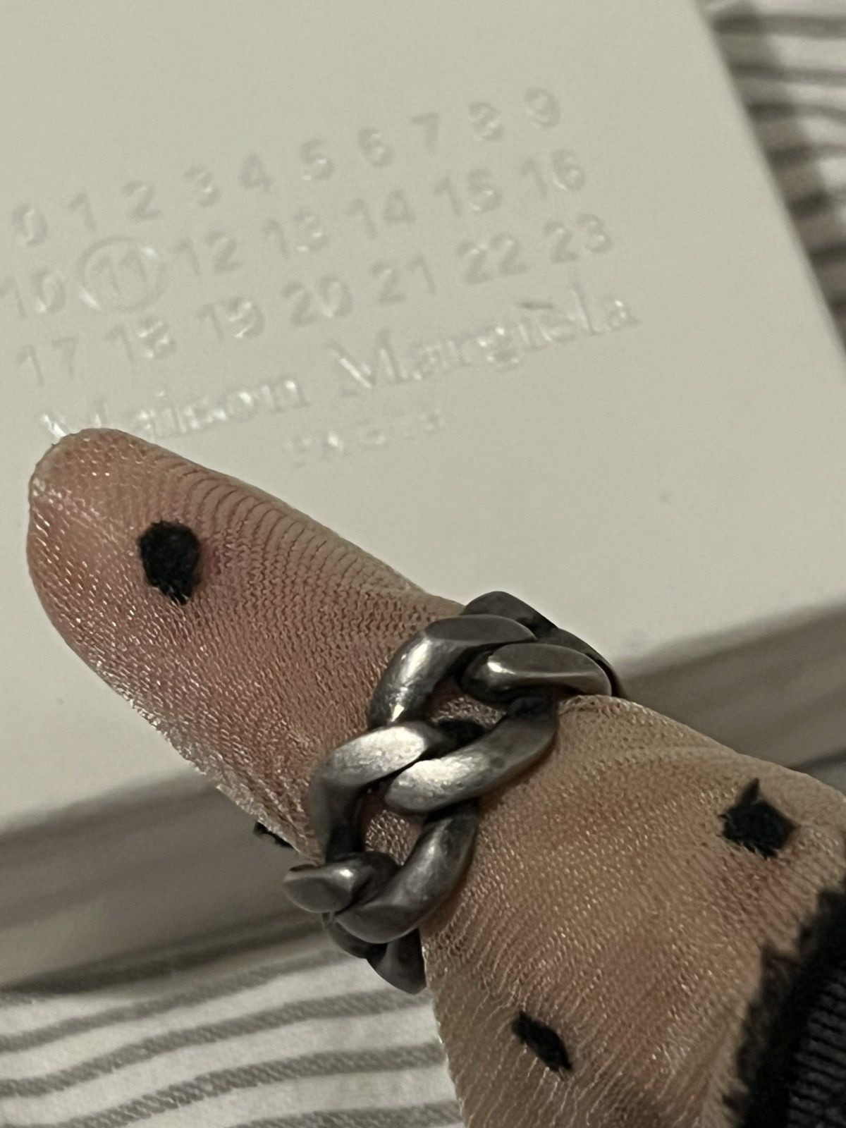 Maison Margiela Maison Margiela Silver Chain Link Ring Size ONE SIZE - 7 Thumbnail