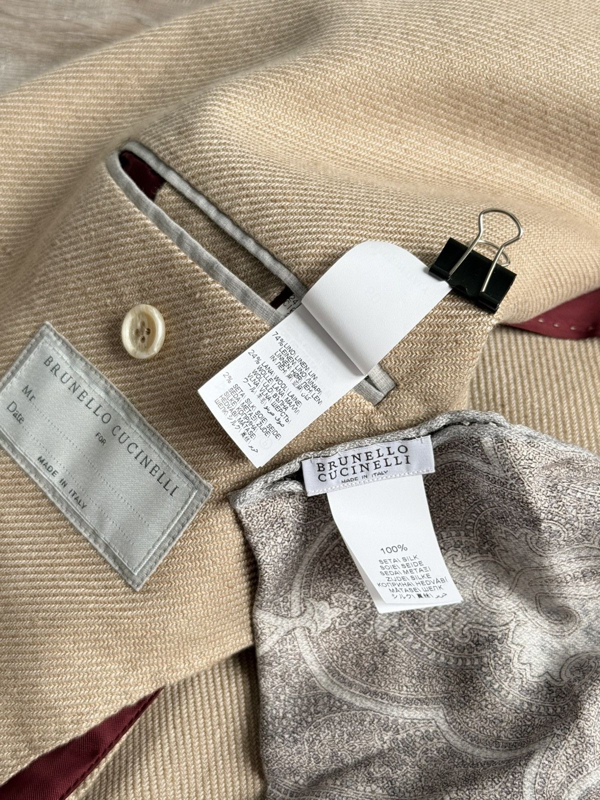 Brunello Cucinelli NWT Brunello Cucinelli Wool Linen Silk Beige Blazer Mens 50 Size 40R - 14 Thumbnail
