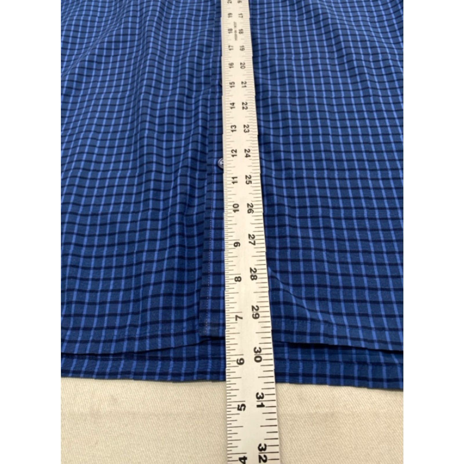Vintage Azzurro Blue Check Shirt Long Sleeve XL Mens 100% Cotton Dress Shirt Button Up Collar Spread Vintage No Size US XL / EU 56 / 4 - 6 Thumbnail