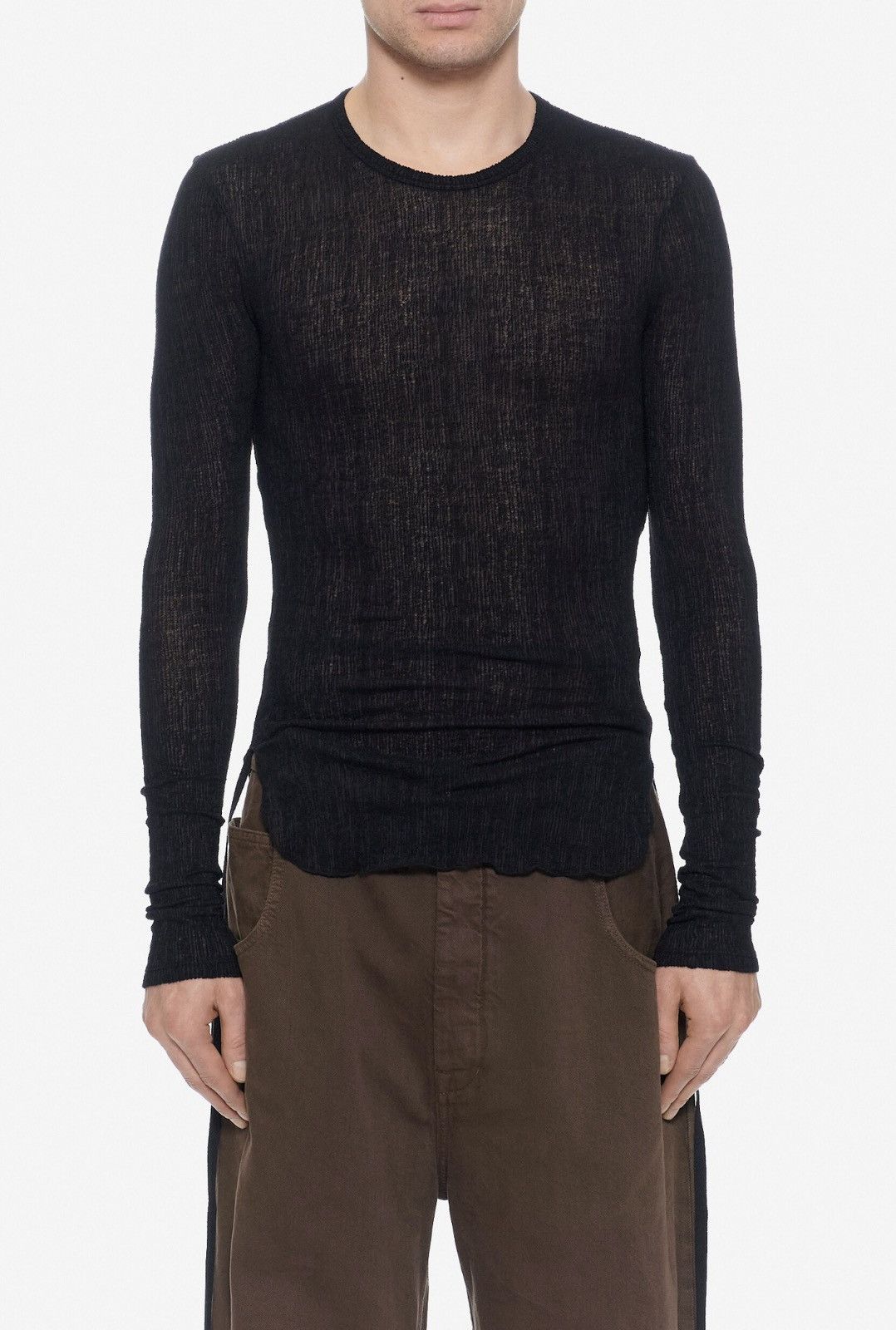 Last Ann Demeulemeester Wrinckled Wool Blend Top