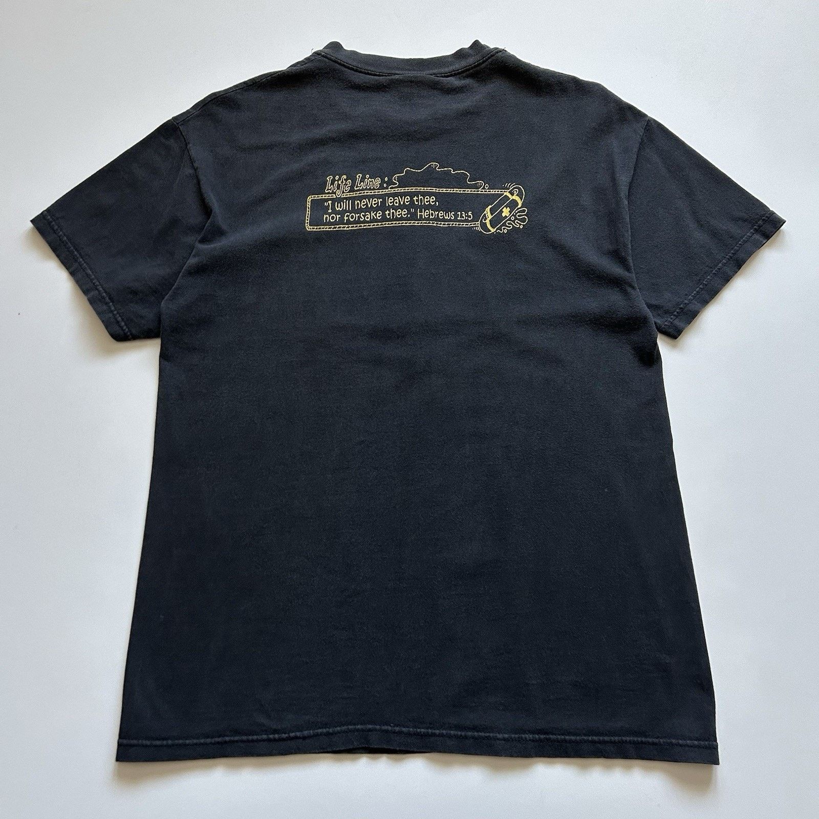 Hanes × Vintage Vintage Jesus To The Rescue T-Shirt Medium Hanes Faded Black Size US M / EU 48-50 / 2 - 9 Thumbnail