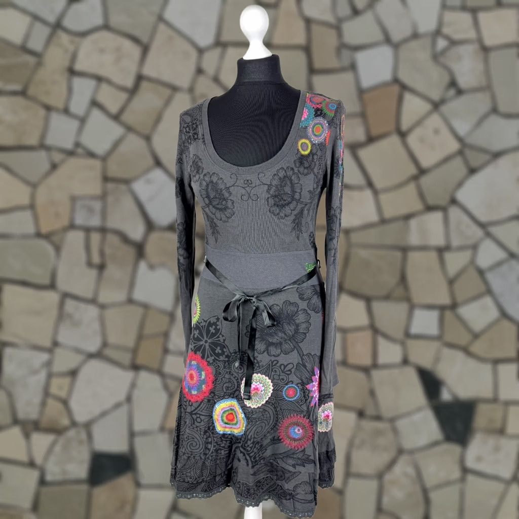 Desigual Desigual dress Womens A-Line Dress M Grey Knee Length 67V20W9 Size M / US 6-8 / IT 42-44 - 1 Thumbnail