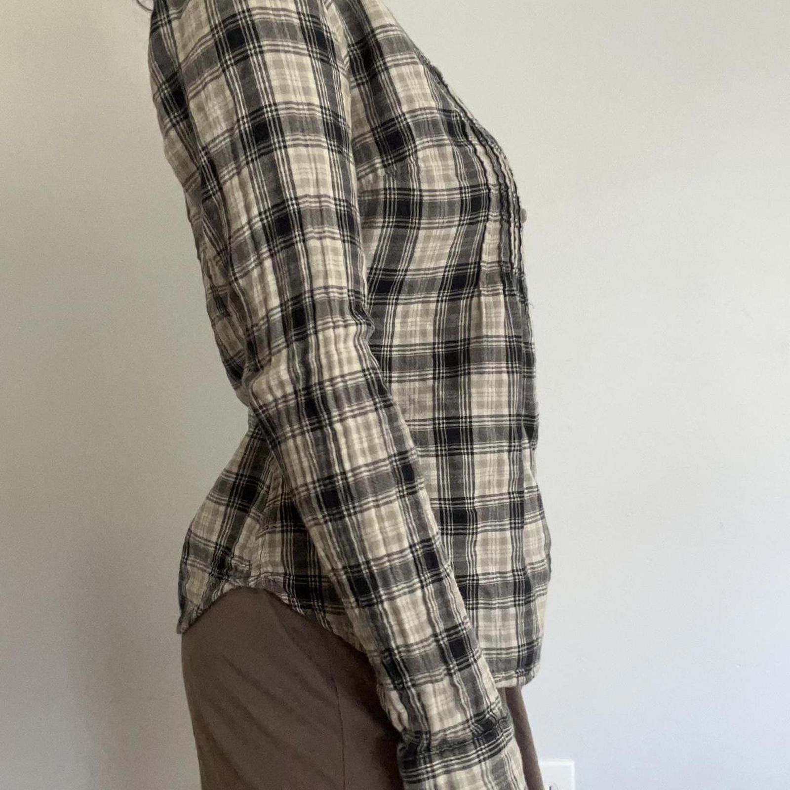 Converse Cream and black plaid button-up flannel Size XS / US 0-2 / IT 36-38 - 6 Thumbnail