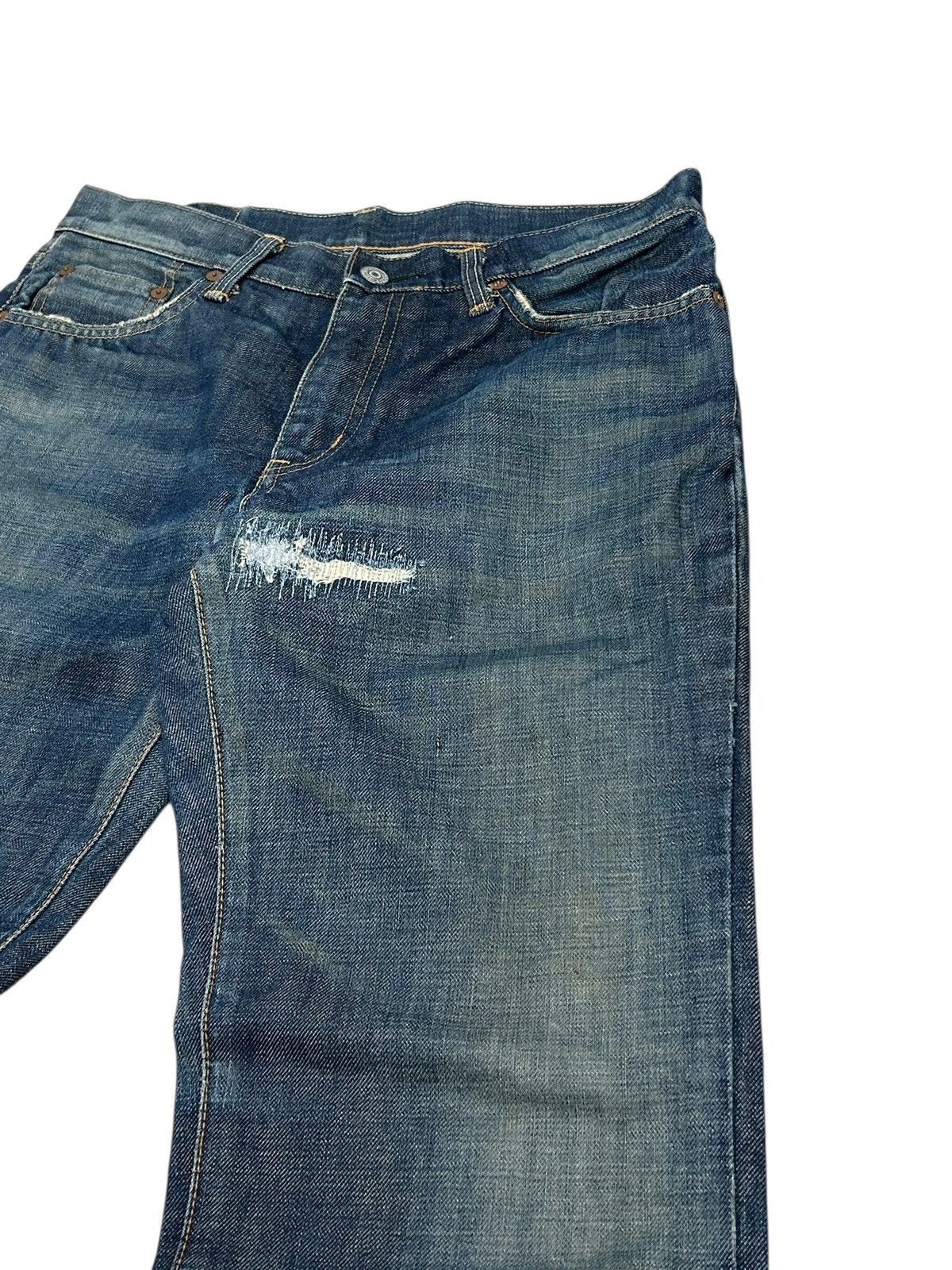 Edwin × Hysteric Glamour × Japanese Brand Vintage Edwin 800SX Flare Washed Ripped Texture Distressed Size US 29 - 8 Thumbnail