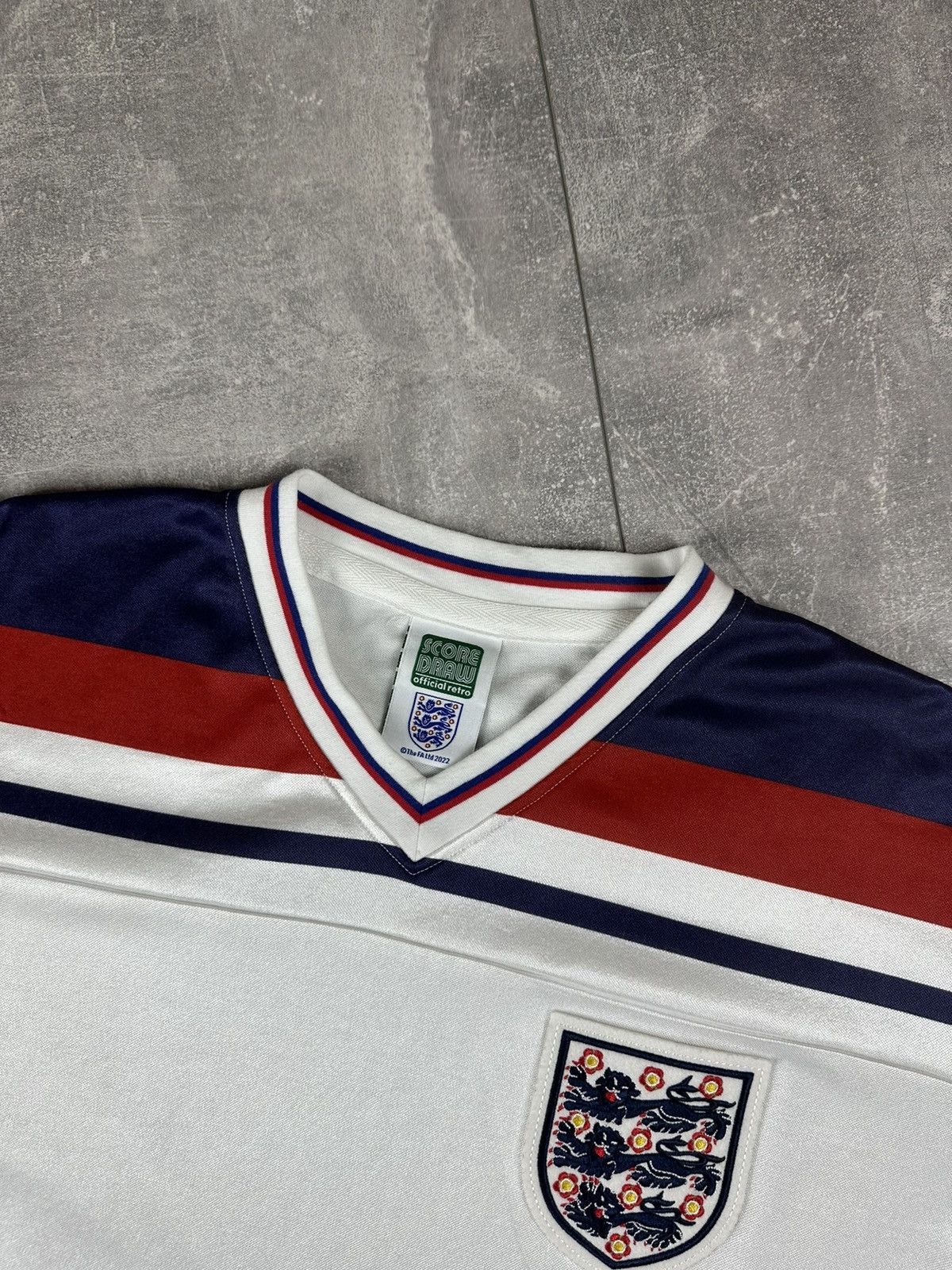 Other Score Draw England 80S Retro Replica Soccer Jersey Size US L / EU 52-54 / 3 - 3 Thumbnail