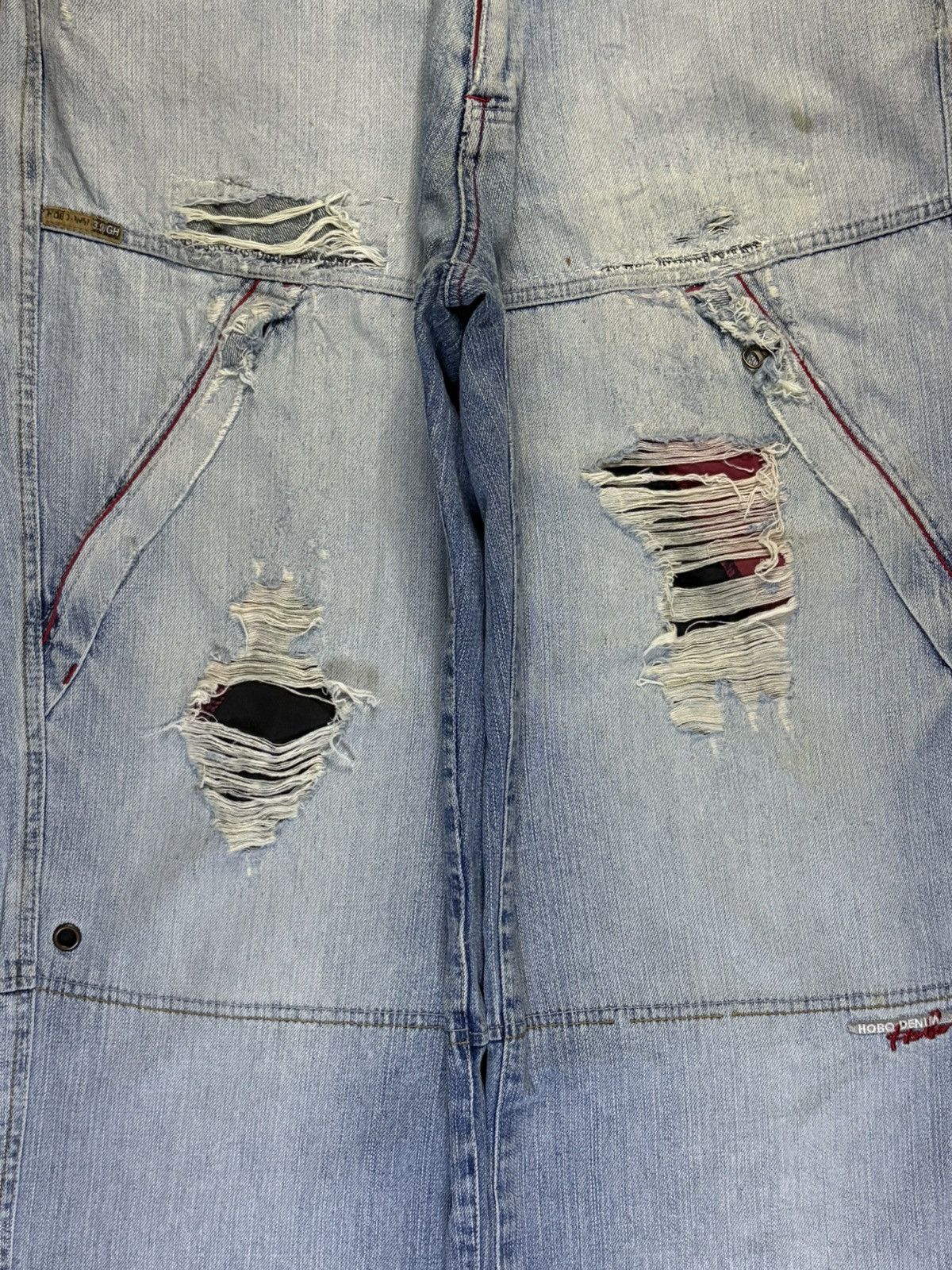 Hobo Vintage Hobo Embroidered Double Knee Baggy Cargo Jeans Size US 33 - 5 Thumbnail