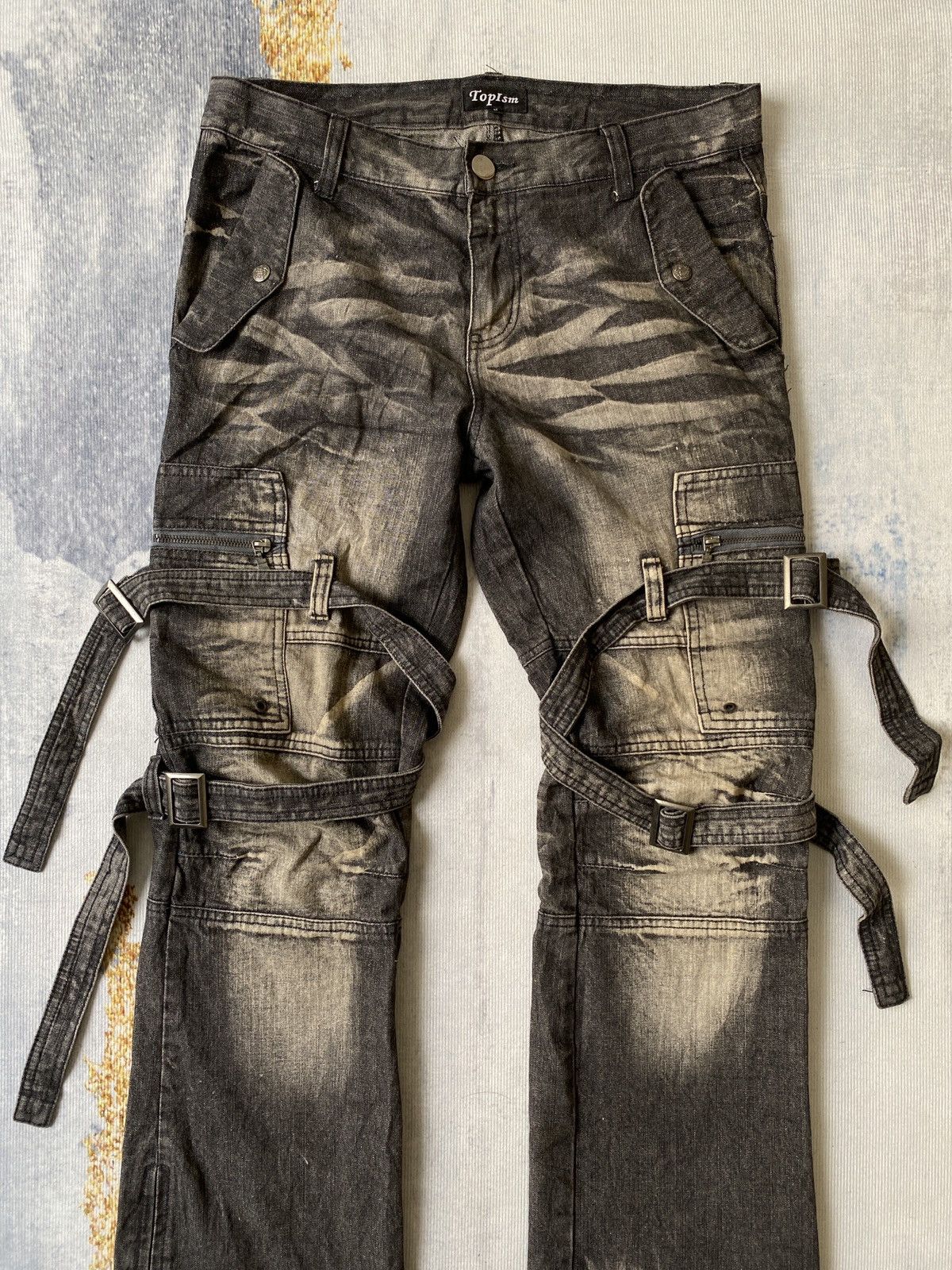 If Six Was Nine Japanese Brand Topism Bondage Flare Denim Size US 32 / EU 48 - 5 Thumbnail