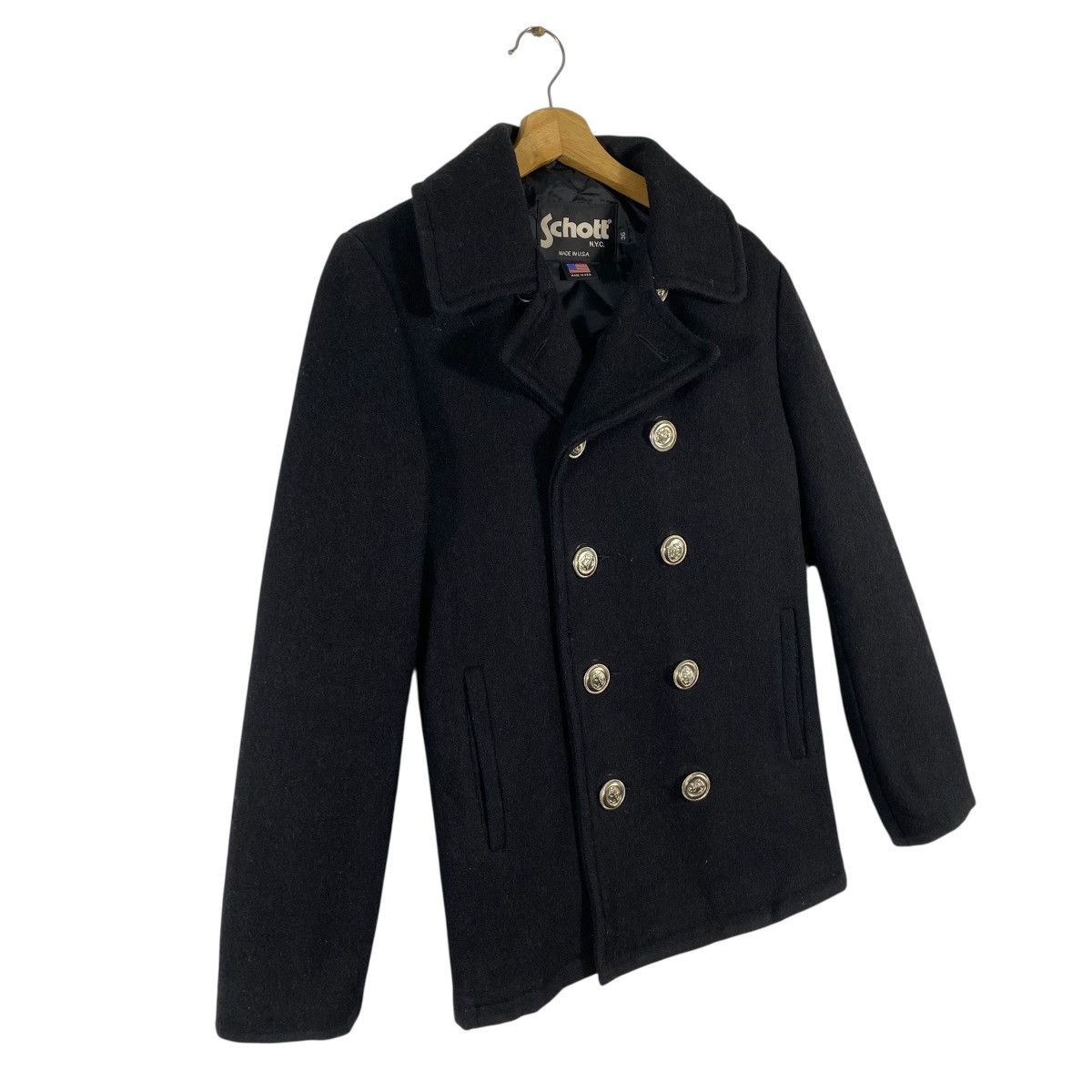 Schott × Vintage Vintage Schott Nyc Peacoat Wool Button Jacket Size 36 Size XS / US 0-2 / IT 36-38 - 3 Thumbnail