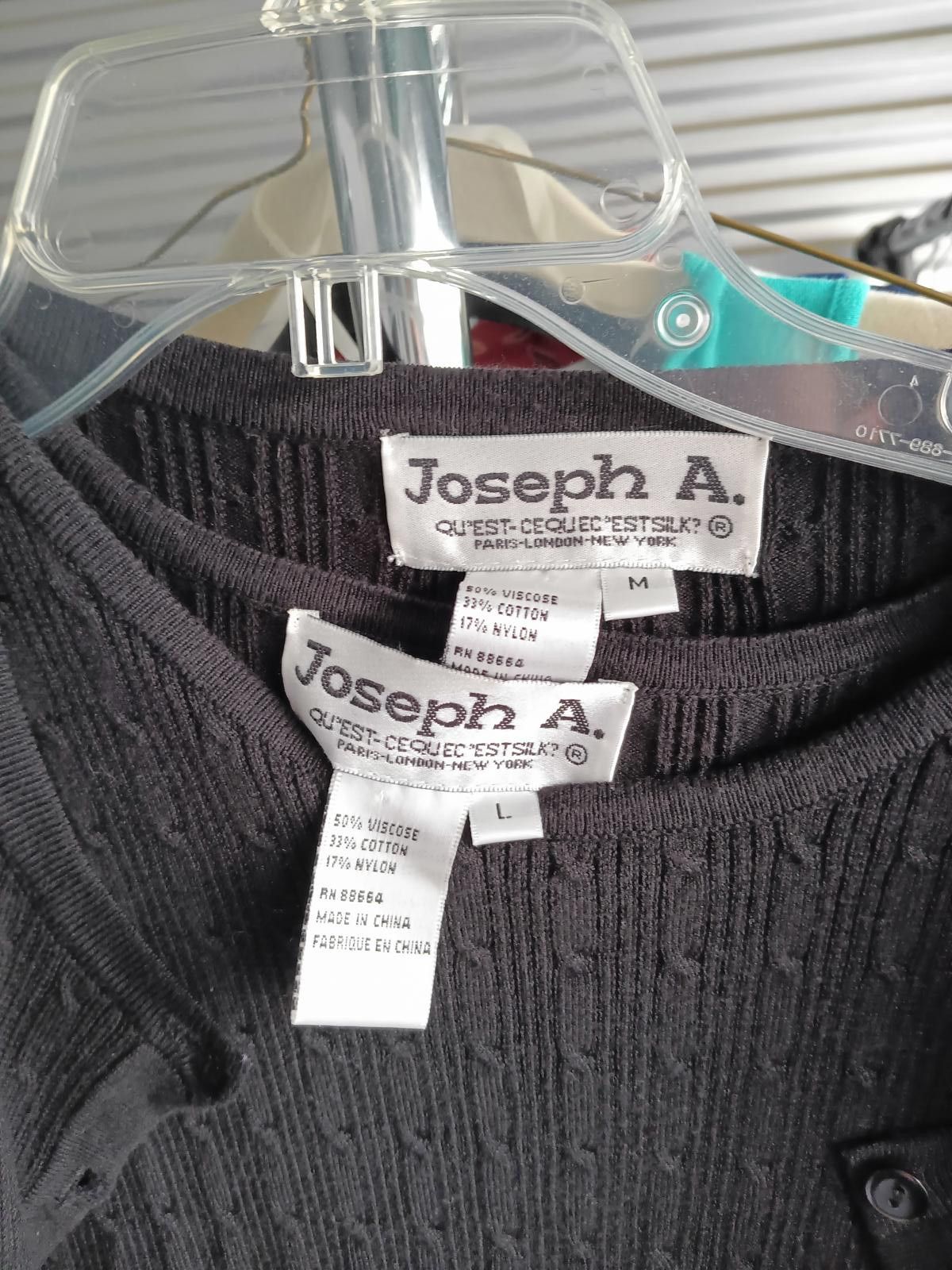 Joseph Abboud Chic Black Knit Joseph A Cardigan & Sleeveless Top Set Size L / US 10 / IT 46 - 5 Thumbnail