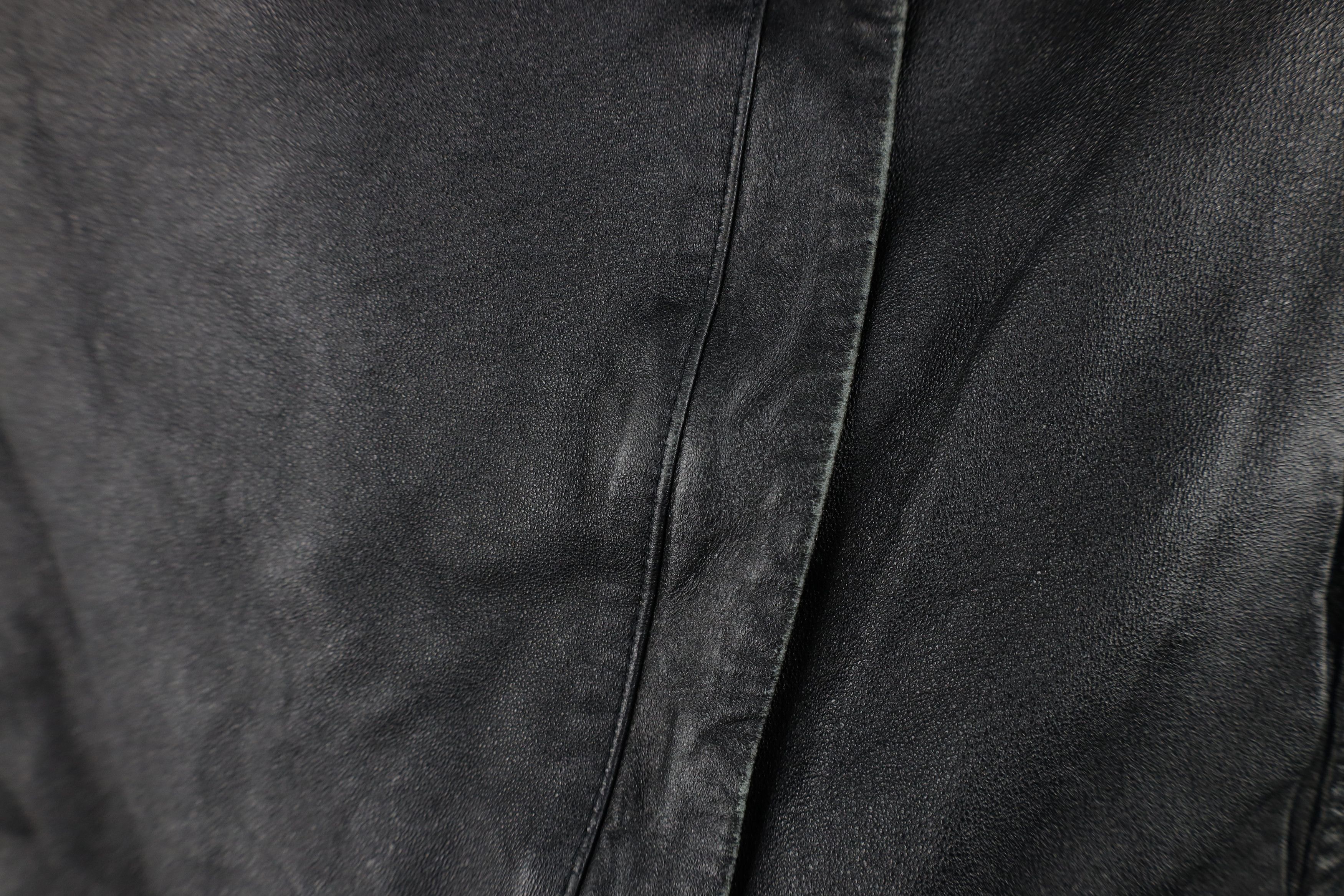 Vintage Classiques Entier Wool Knit Leather Jacket Swacket Black Size L / US 10 / IT 46 - 4 Thumbnail