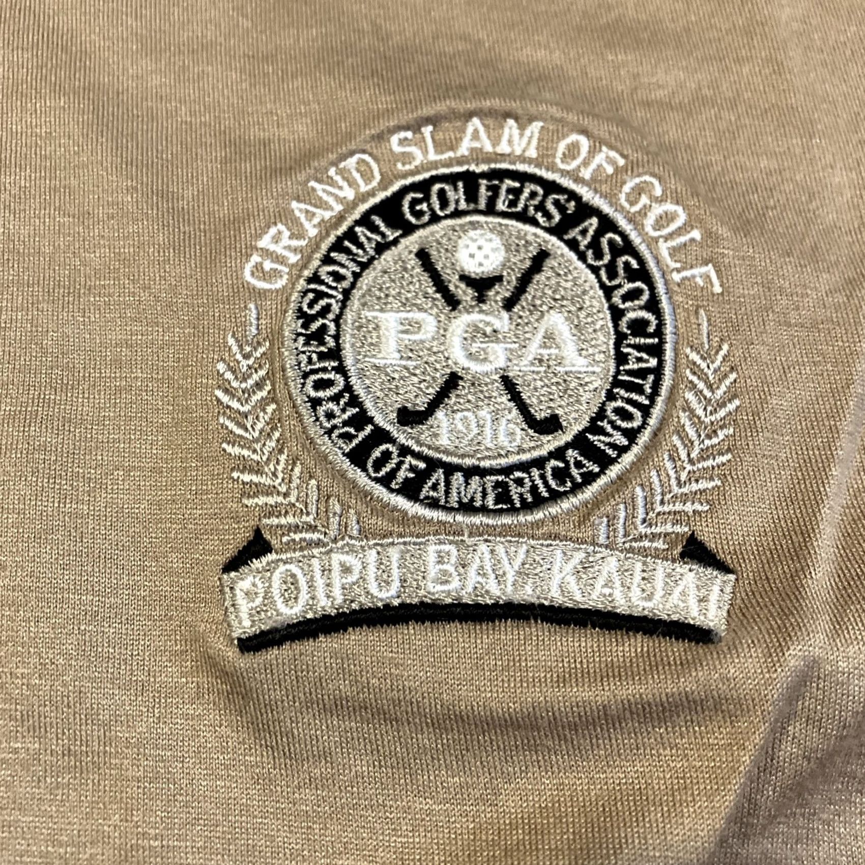 Vintage VINTAGE Ashworth Polo Men XL Beige Tiger Golf Poipu Bay Kauai Grand Slam Of Golf Polo Size US XL / EU 56 / 4 - 2 Thumbnail