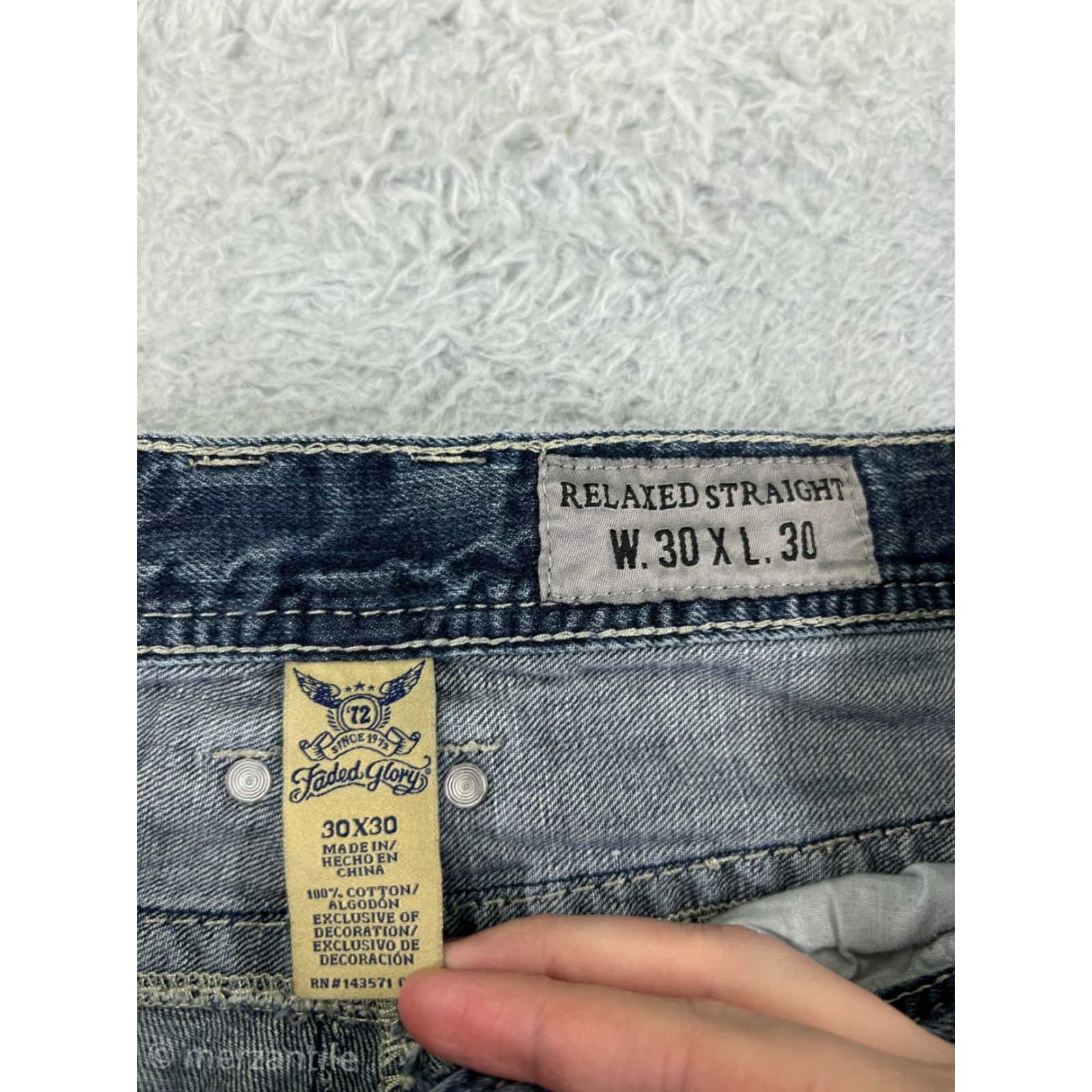 Faded Glory VINTAGE Faded Glory Jeans Men 8 Blue Denim Boot Leg Cotton Embroidered READ 26x28 Mens Size 30" / US 8 / IT 44 - 4 Thumbnail
